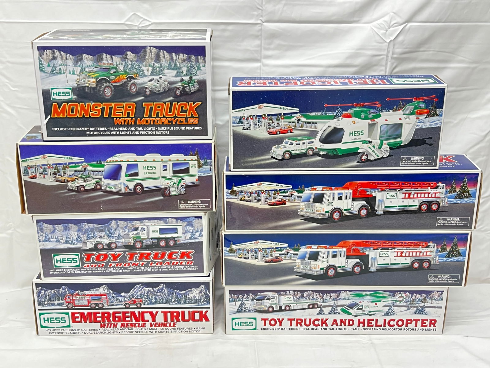 (8)HESS Toys, Battery-Op Trucks, Airplanes,More - Monster Truck, Motorcycles, Truck & Front Loader, (1 of 5)