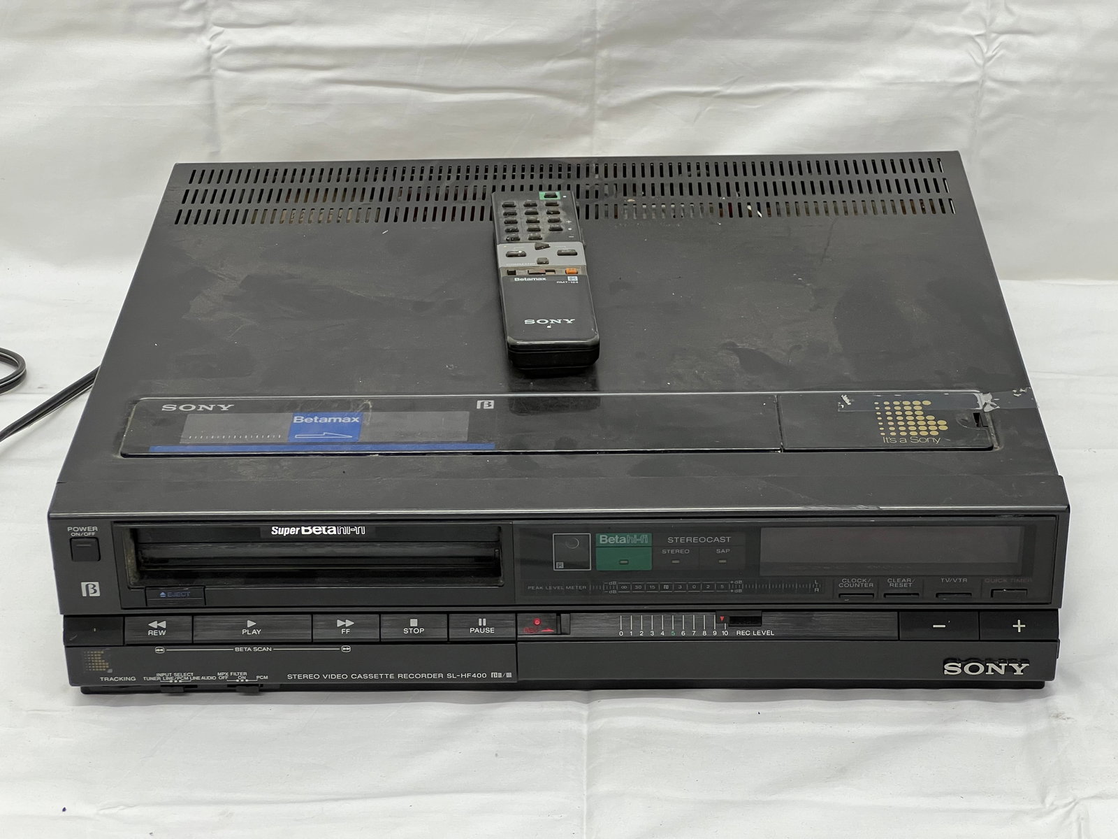 Sony Stereo Video Casette Recorder SLHF400 - Super Beta HiFi w/ Remote (Powers Up, Untested Fully) (1 of 9)