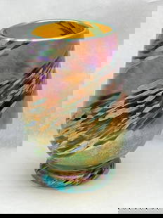 Lundberg Studio Iridescent Art Glass Vase 4''T - Signed & Dated on Bottom 2012: Lundberg Studio Iridescent Art Glass Vase 4''T - Signed & Dated on Bottom 2012