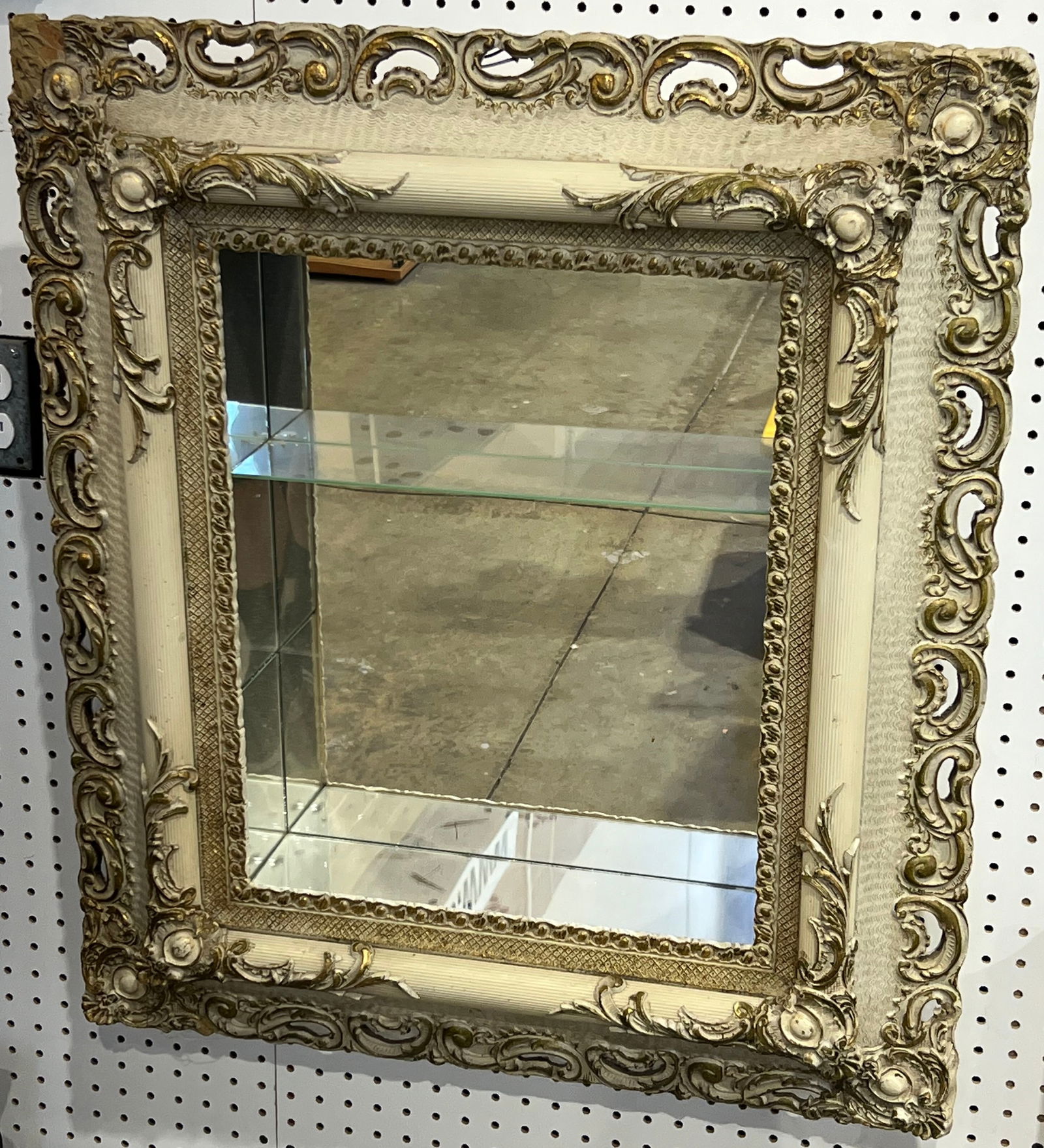 Wooden Framed Mirrored Back Shadow Display Box - 27'' x 31'' w/ Glass Shelf (See Photos for (1 of 6)