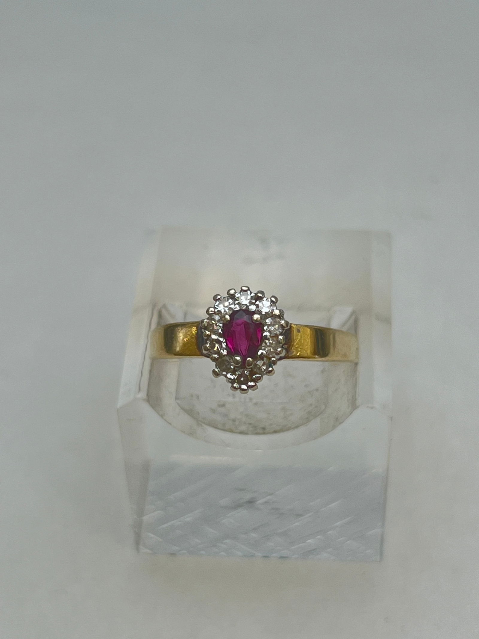14K Gold Ruby Diamond Ring, Sz 7, TW 2.7g (1 of 3)