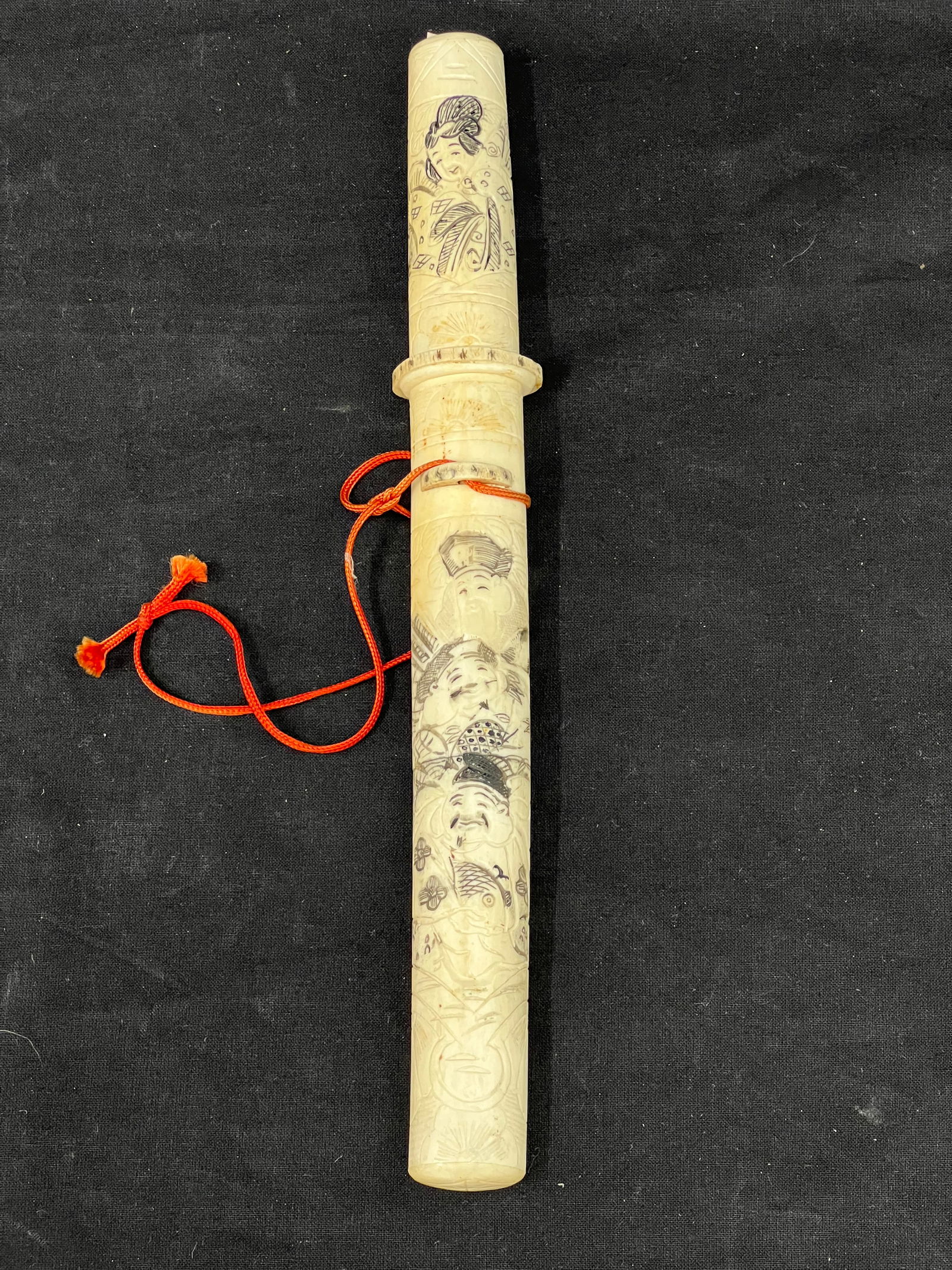 Chinese Carved Dagger in Sheath - 12''L Overall, 6.5''L Blade (1 of 8)