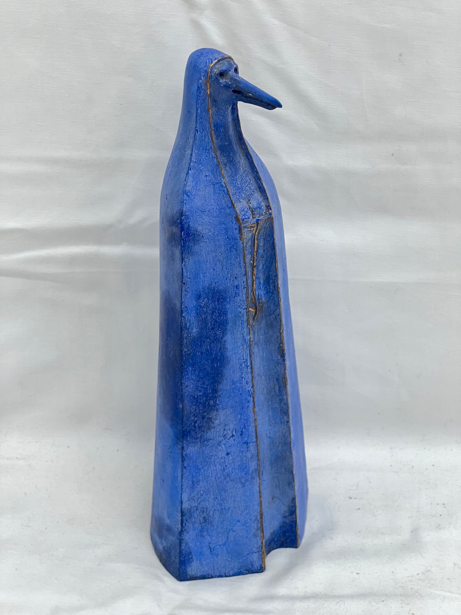 Signed Robert William Hinds Bronze Figure 10''T - Blue Bird Lady (1 of 6)