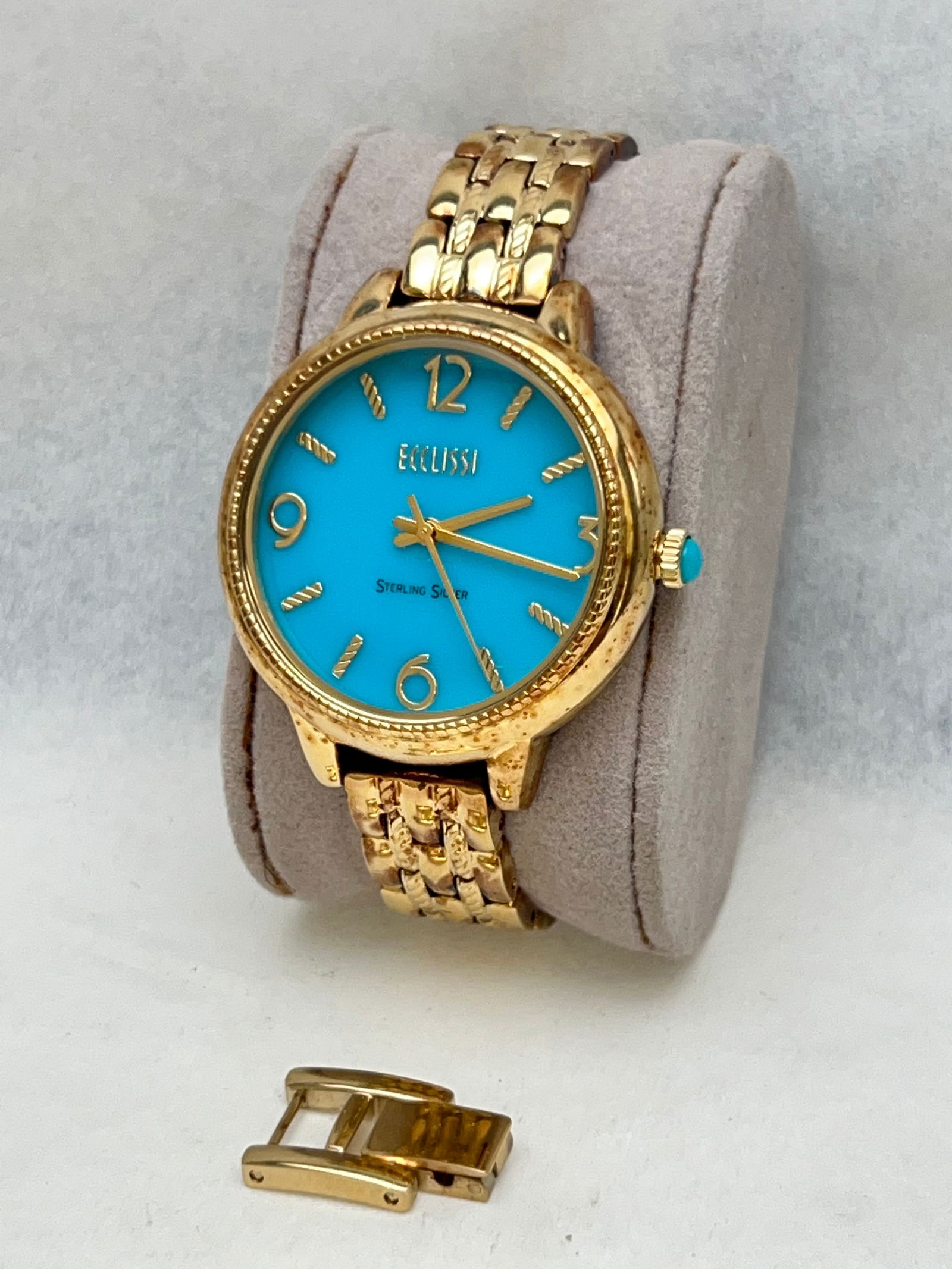 Ecclissi Sterling Silver Watch Tuquoise Dial - Case #33821, Extra Link & Original Box (1 of 6)