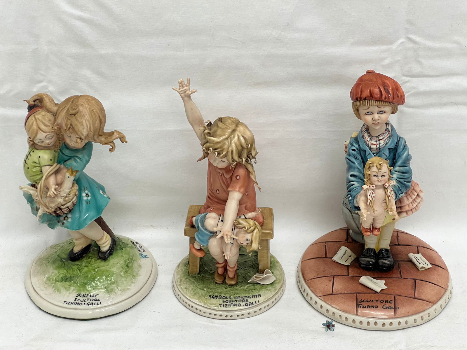 (3)Italy Tiziano Galli Capodimonte Figures - Italian Depose Porcelain Figures - Hallmarked - 6.5''T (1 of 11)