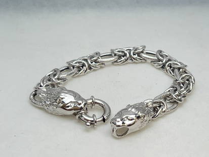 Sterling Ross Simons Lionhead Link Bracelet - Original Box, Like New: Sterling Ross Simons Lionhead Link Bracelet - Original Box, Like New