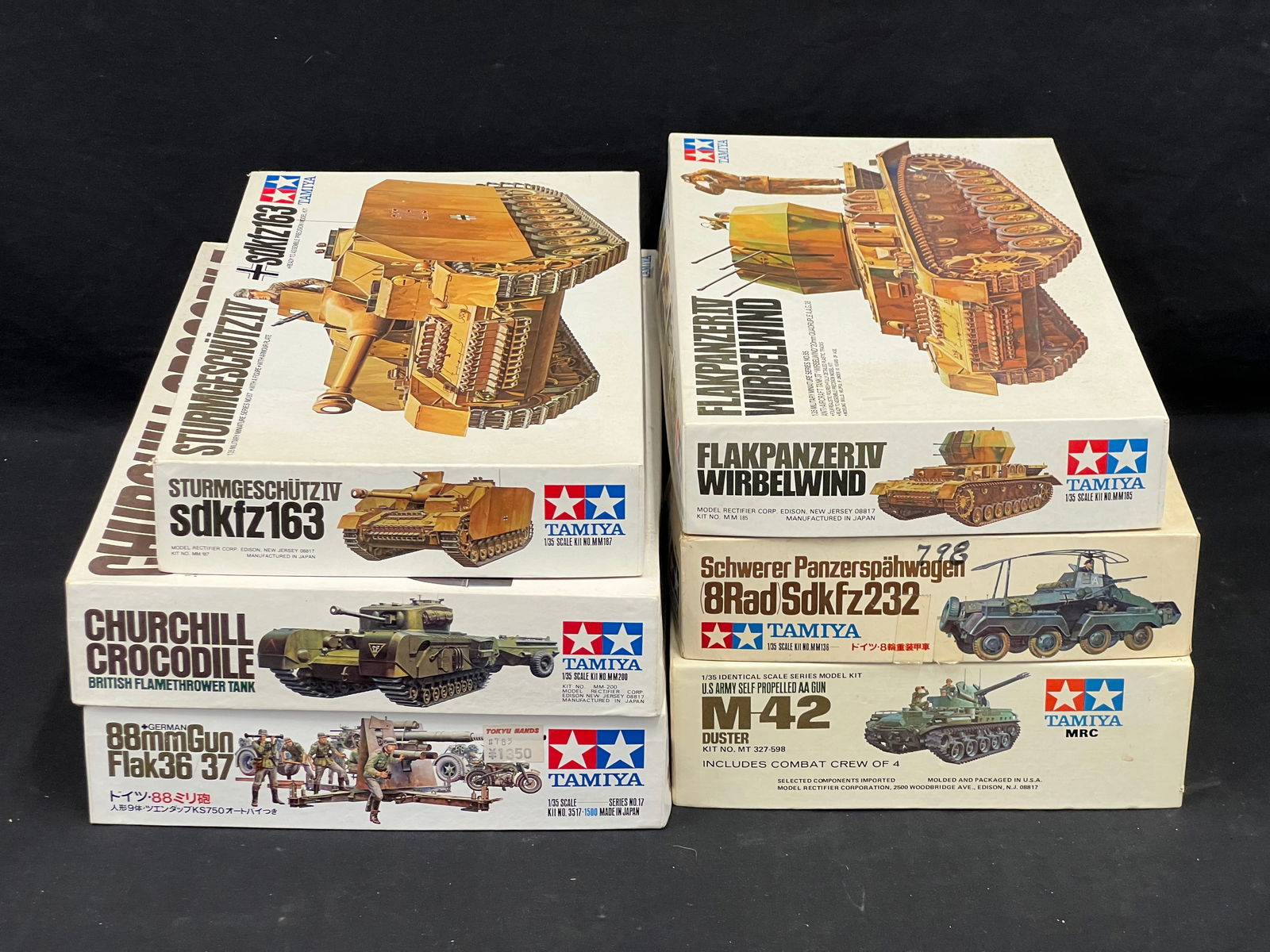 (6)Tamiya WWII Tank + Gun Models, Sealed Inside - 1/35 Scale - US Army AA Gun M-42 Duster,: (6)Tamiya WWII Tank + Gun Models, Sealed Inside - 1/35 Scale - US Army AA Gun M-42 Duster, Flakpanzer IV Wirbelwind, Sakfz 232 + More
