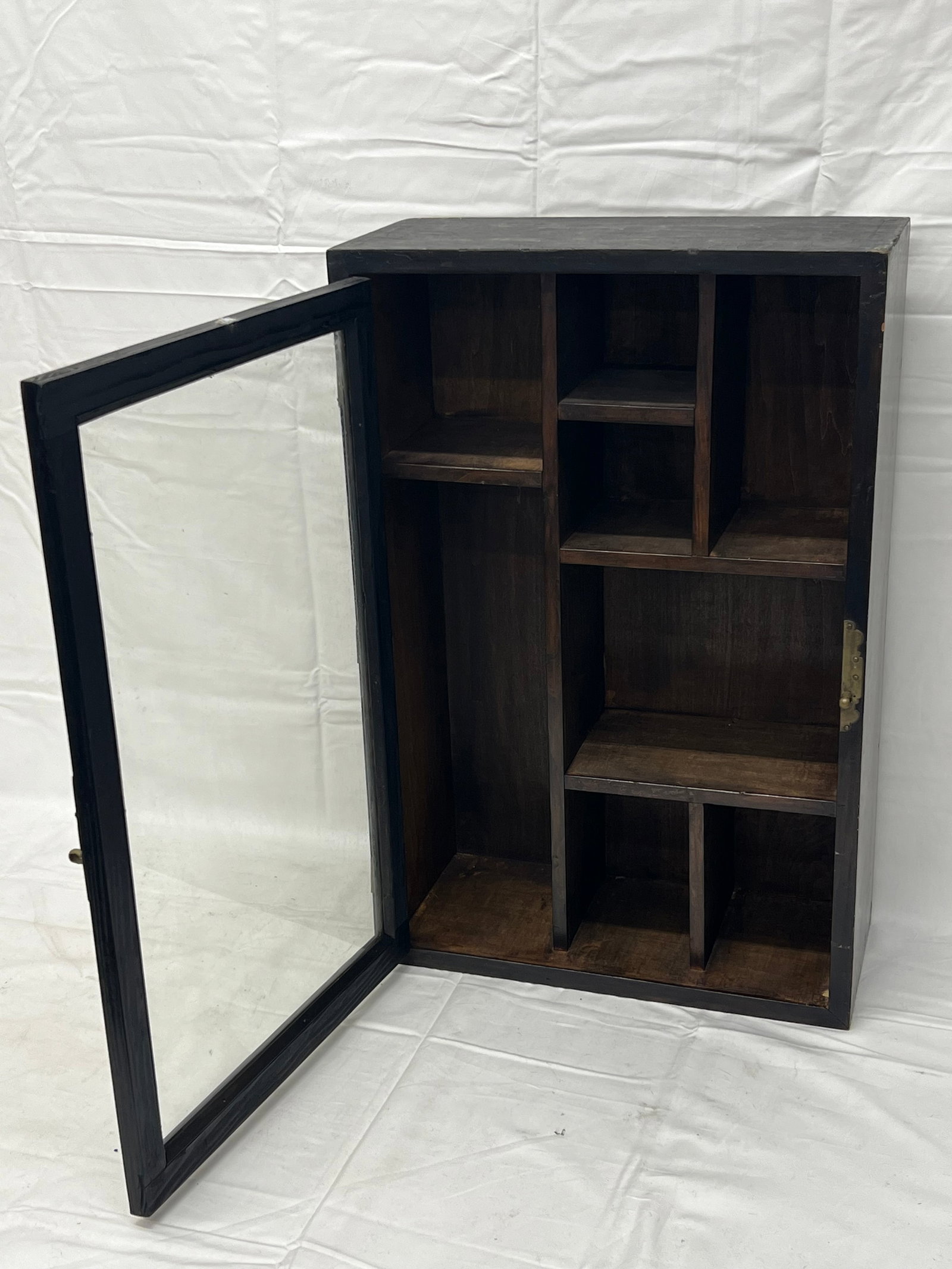 Chinese Wooden Shadow /Display Box w/ Brass 16'' x 7'' x 24'' (1 of 7)