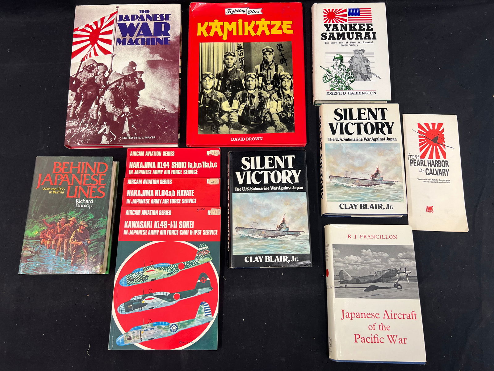 Asst Japanese Military Wartime Books - Aircraft of the Pacific War, Silent Victory, Behind the Lines (1 of 11)