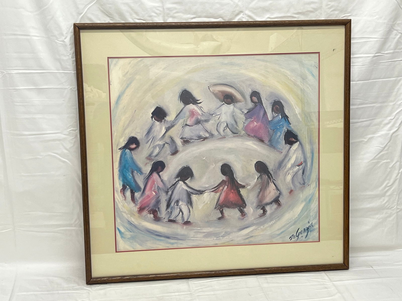 DeGrazia Los Ninos Native American Giclee - Framed 28.5'' x 30'' (1 of 3)