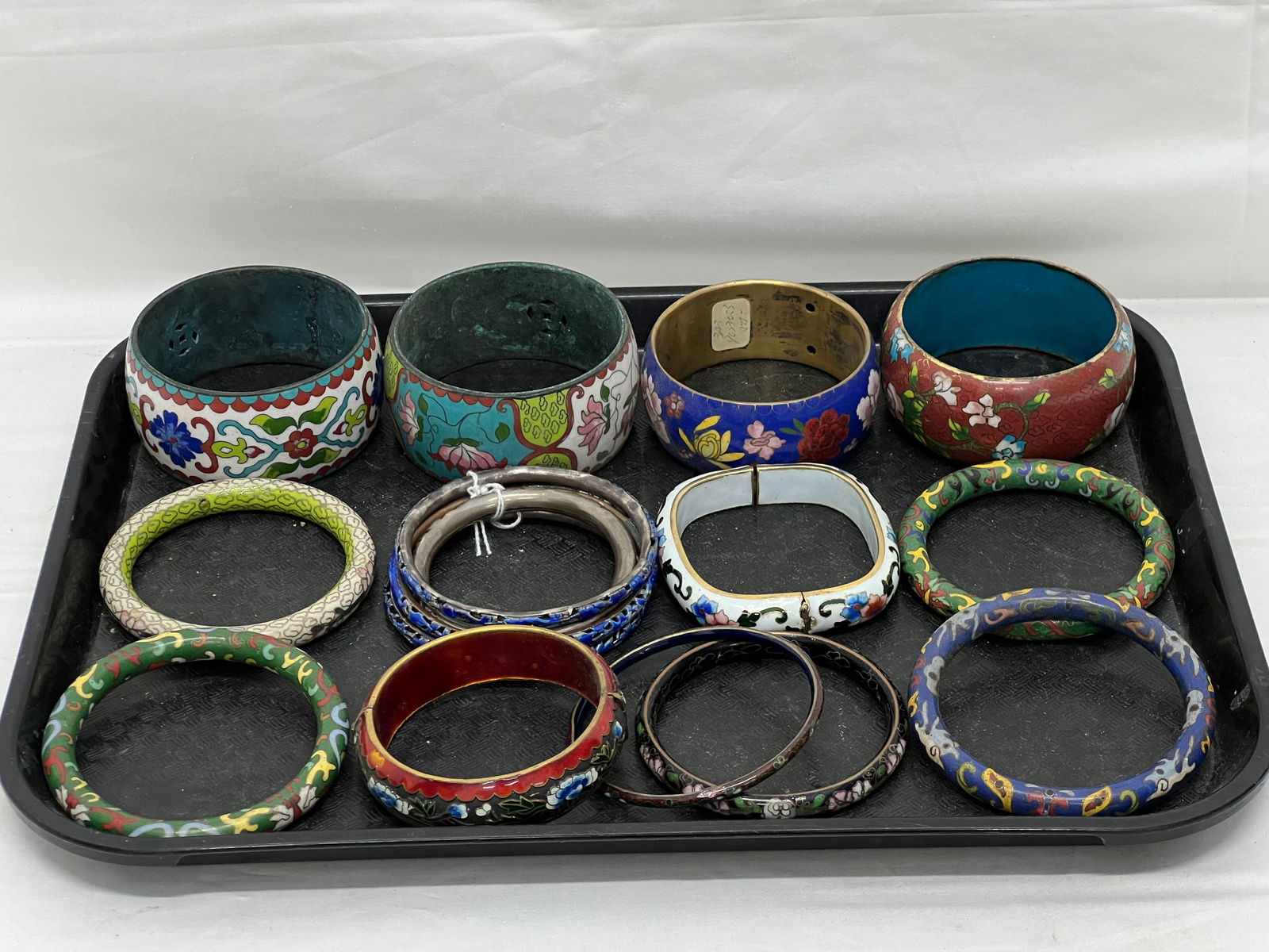 (15)Chinese Cloisonne Bracelets / Bangles - Various Ages, Styles, Width Sizes (1 of 9)