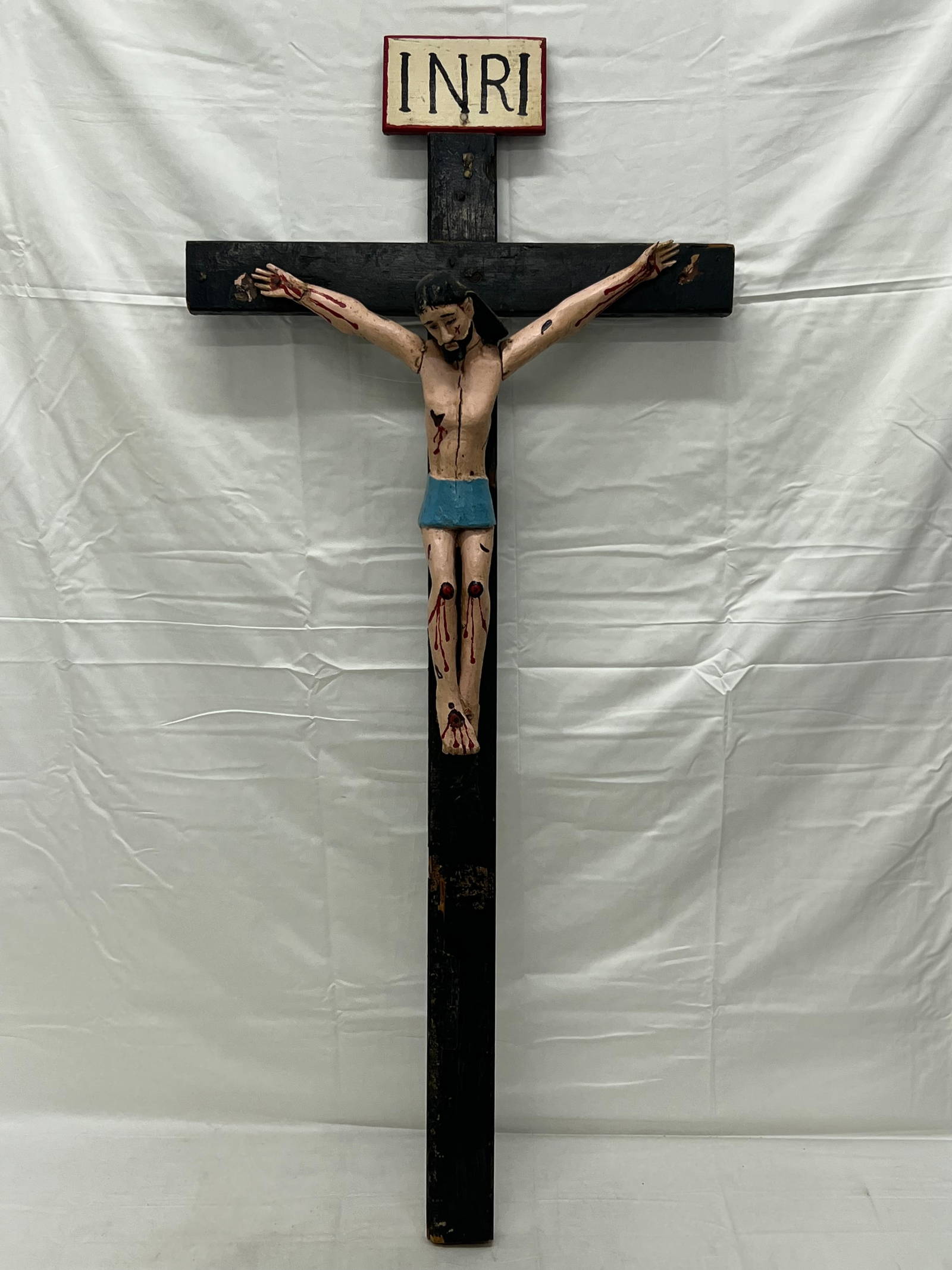 Buy Folk Art Christ On Cross 21'' X 47'' X 7'' (see Photos For