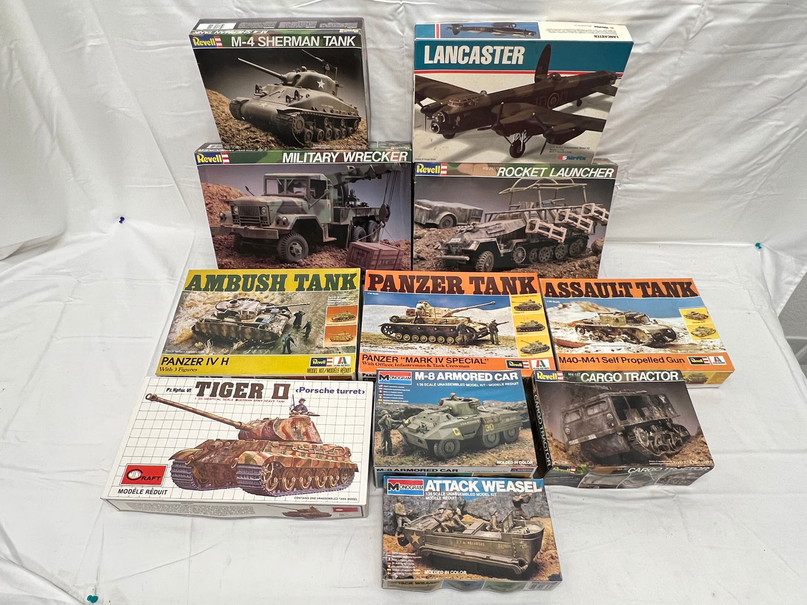 (11)Asst Military Models, Tanks,Trucks,More - Revell 1:32 #8305 Military Wrecker, 1:40 #8307, (1 of 6)