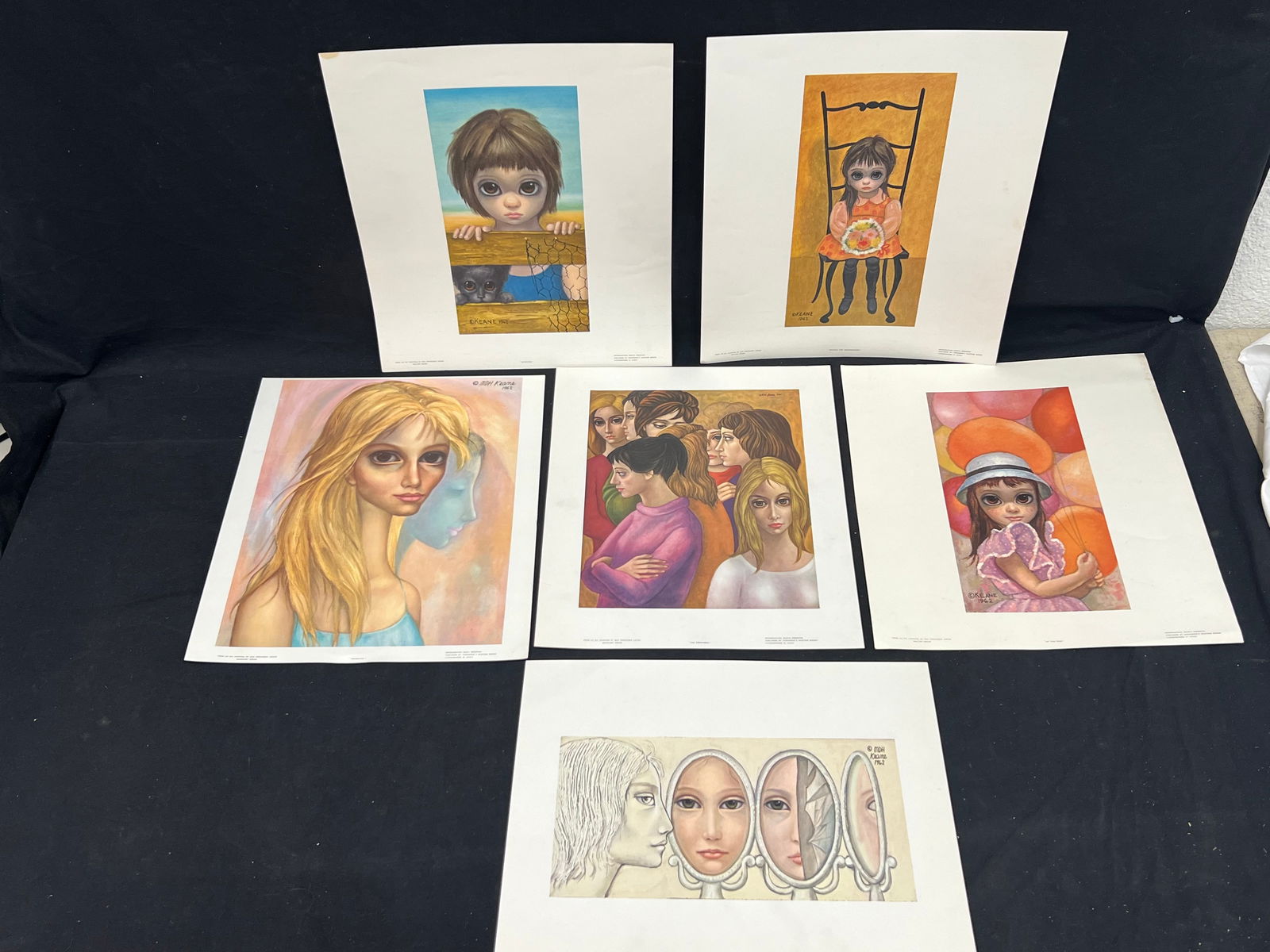 (6)Asst Margaret Keane 1960s Lithographs - 12'' x 14.5'' , 12.75'' x 14.75'' (1 of 12)
