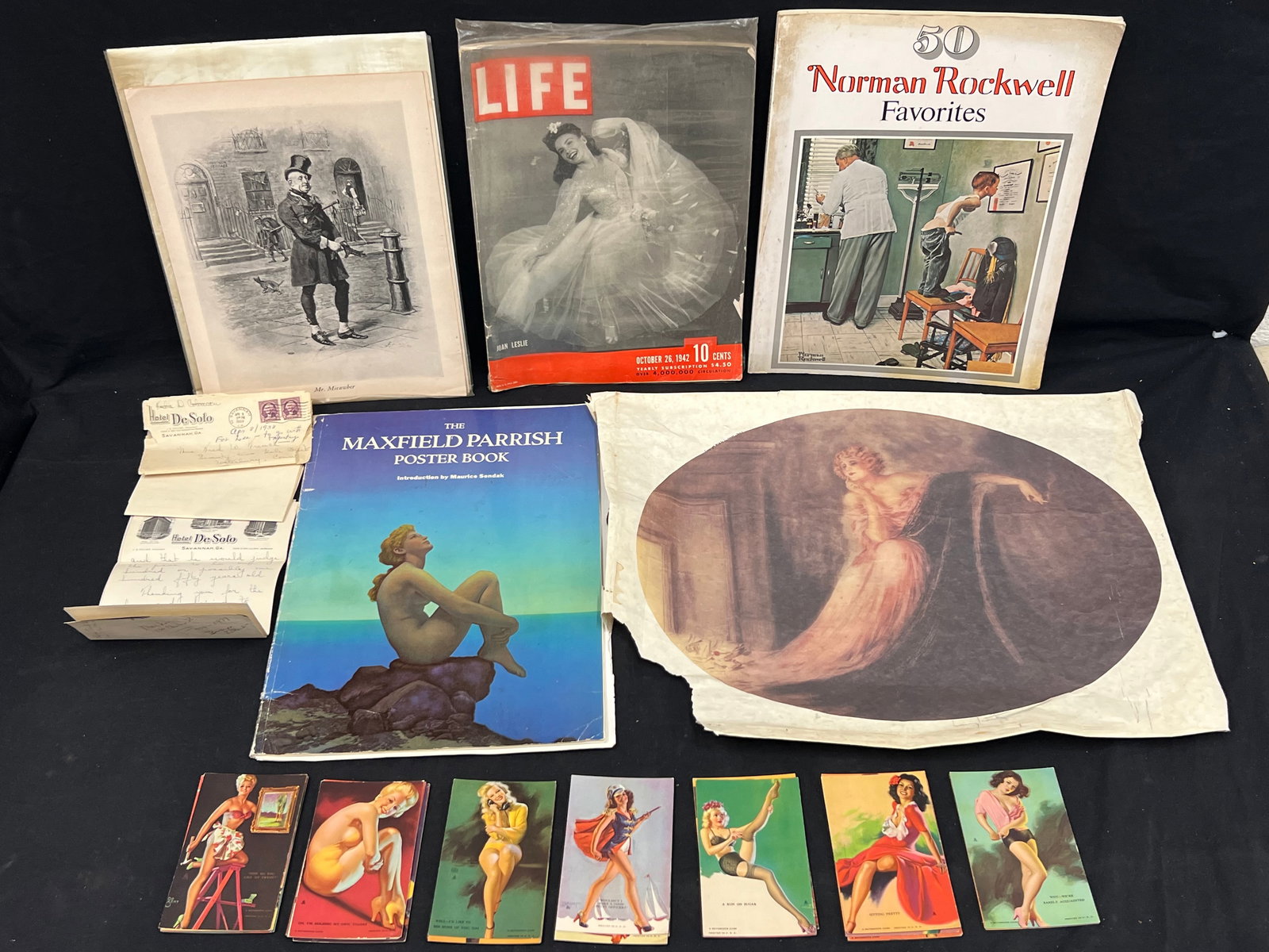 (30)Vtg Mutoscope Pinup Girl Cards, Magazines,More - Asst Pin Up Girl Cards, 1938 Letter, 1942 Life (1 of 10)