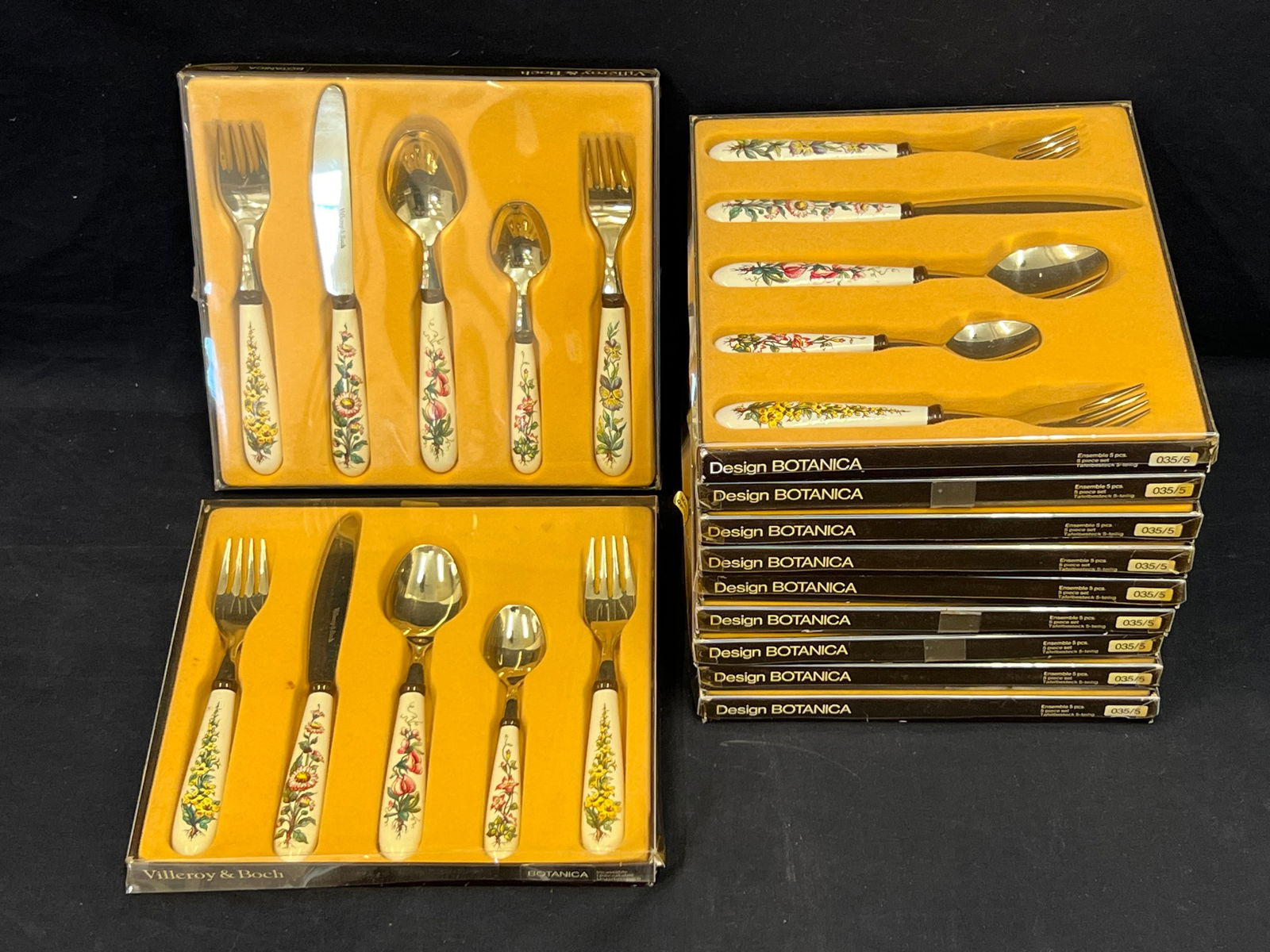 (11)Villeroy & Boch Botanica 5pc Flatware Set - All w/ Original Boxes - Spoon / Fork / Knife Set (1 of 3)
