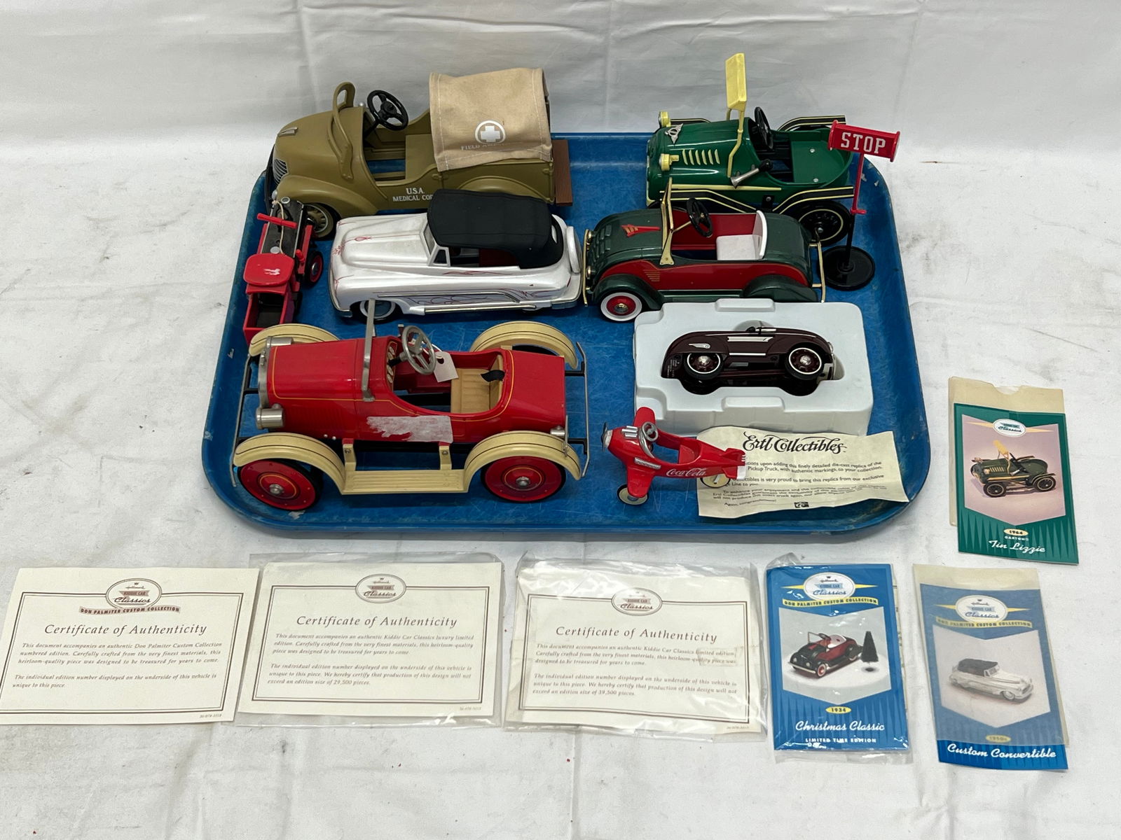 Lot Hallmark Classic Cars,Models, Some w/ COAs - Field Ambulance, Speedster, Custom Convertible, Tin (1 of 5)