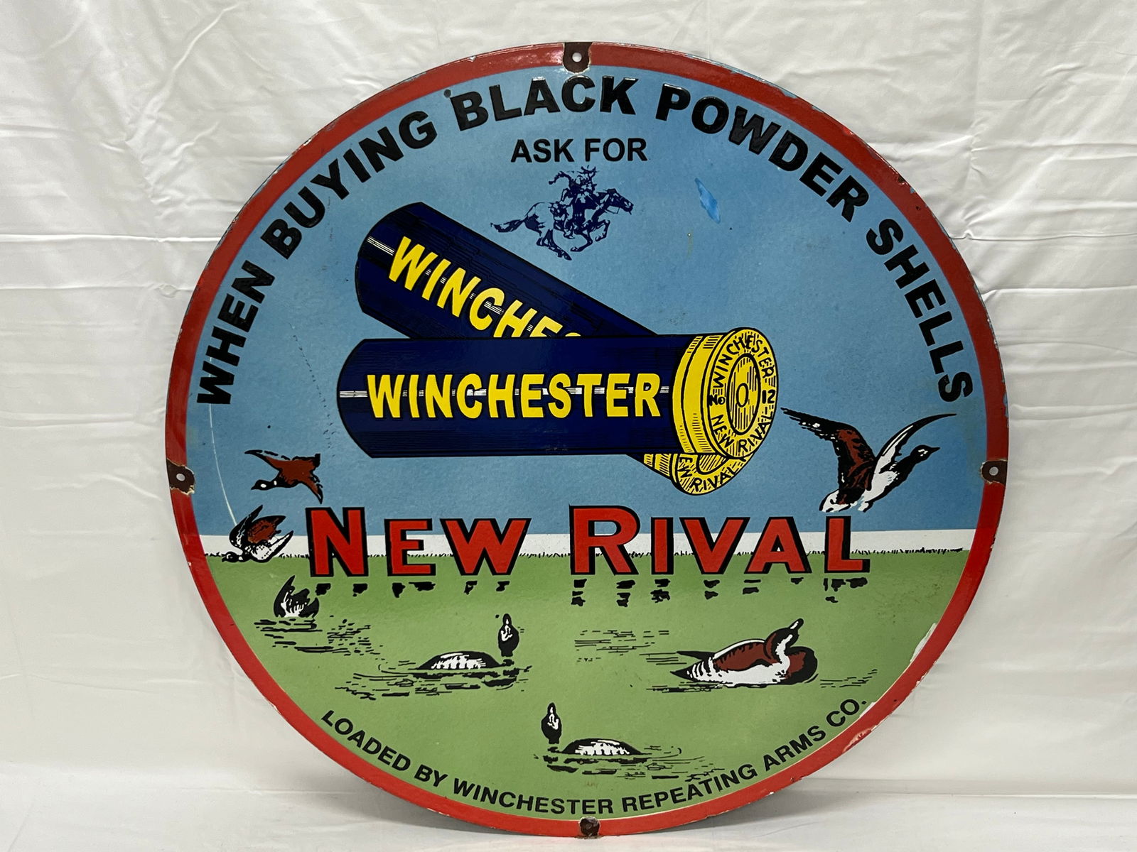 Winchester Black Powder Porcelain Sign 30'' (1 of 2)