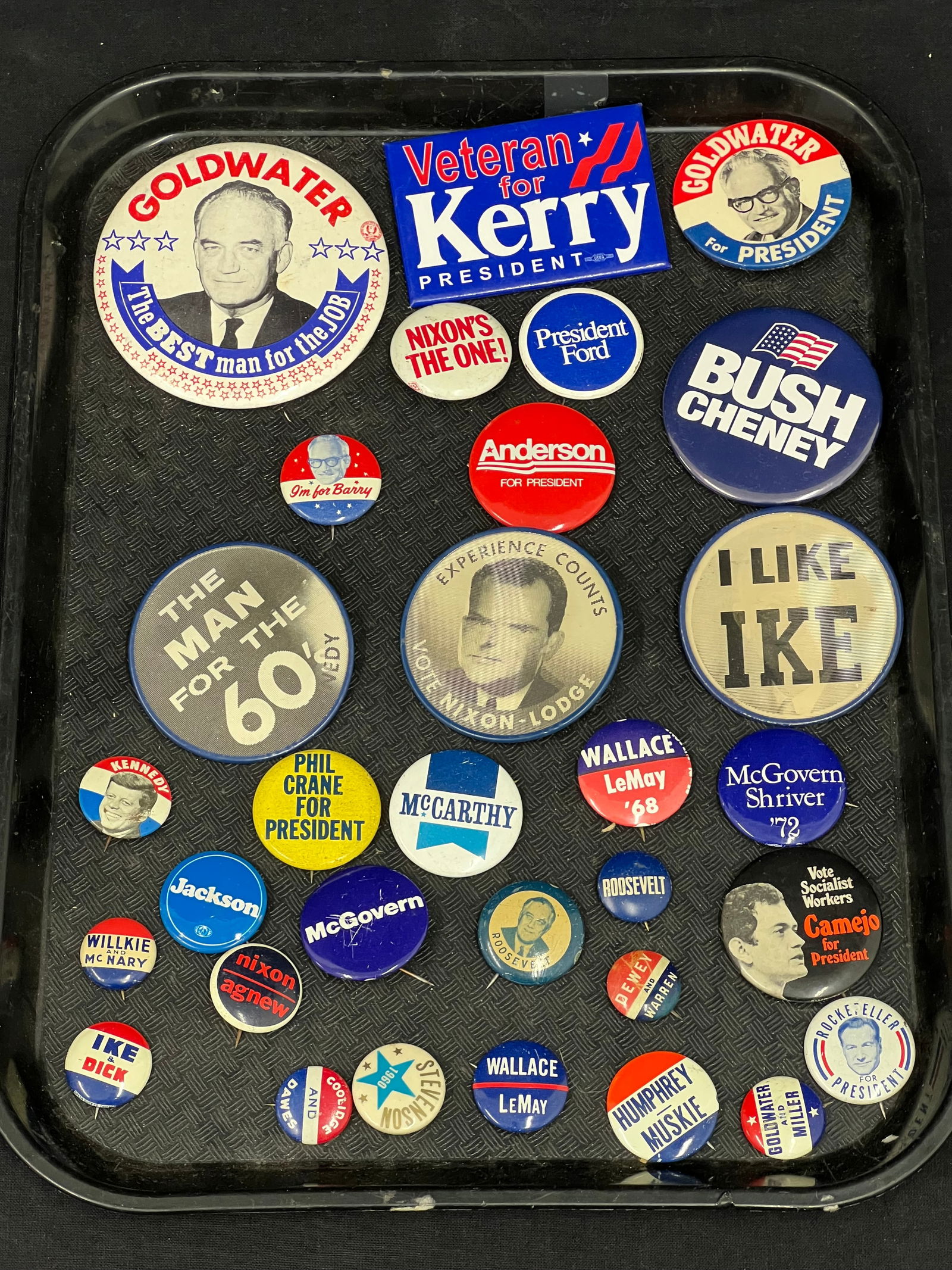 (30)Politcal Vtg Pinback Buttons, Vari-Vues - Kennedy ''The Man For The 60s'', Ike I Like Ike +: (30)Politcal Vtg Pinback Buttons, Vari-Vues - Kennedy ''The Man For The 60s'', Ike I Like Ike + Nixon -Experience Counts Veri Vues Changeable Button Pins