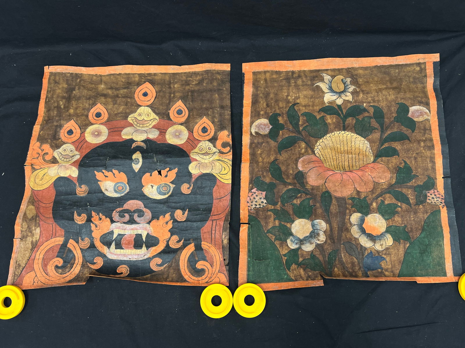 (2)Atq Buddhist Painting on Paper 19.25'' x 22'' (See Photos for Condition) (1 of 7)