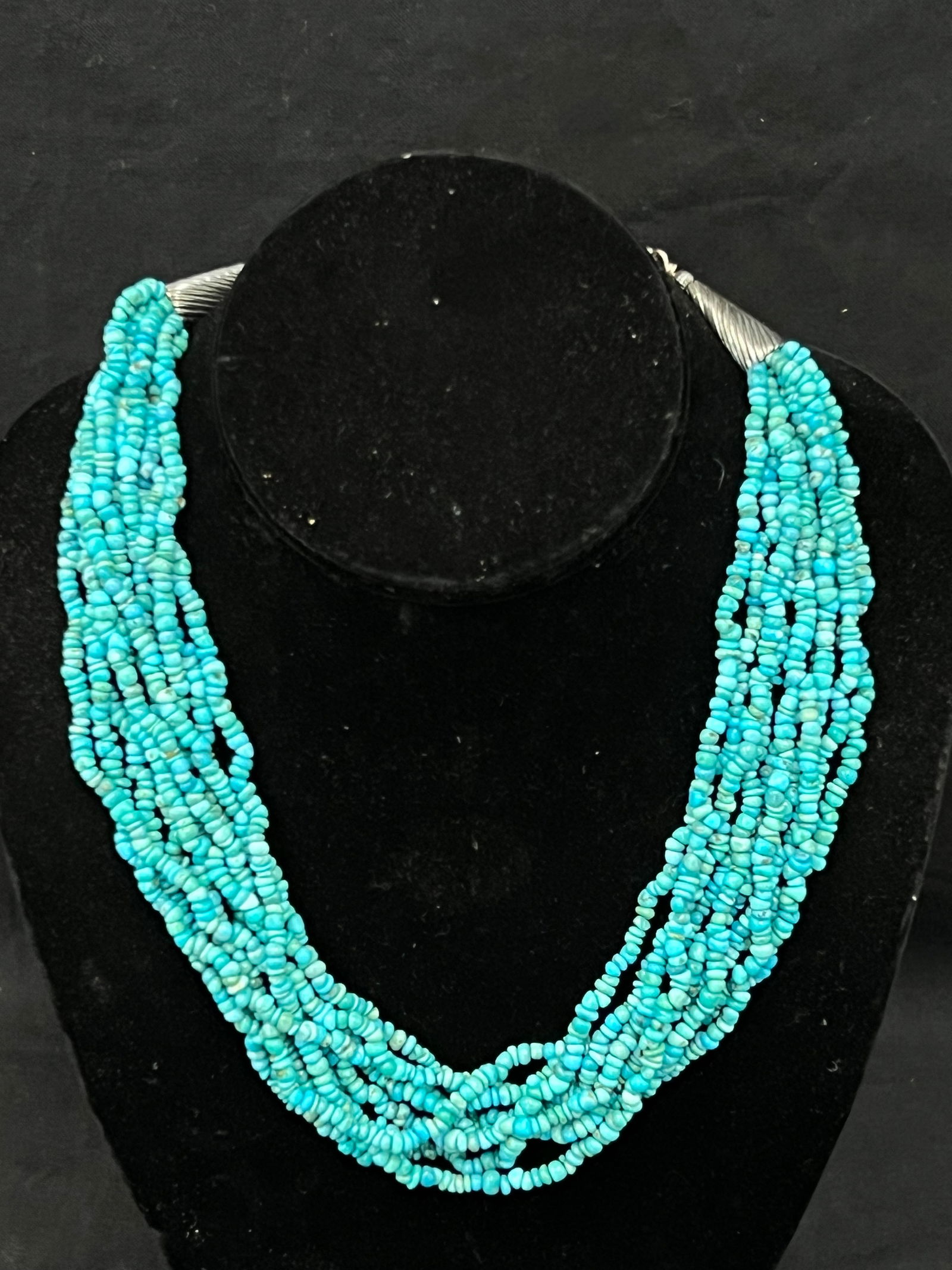 Sterling Southwestern Turquoise Multi Strand Necklace (1 of 4)
