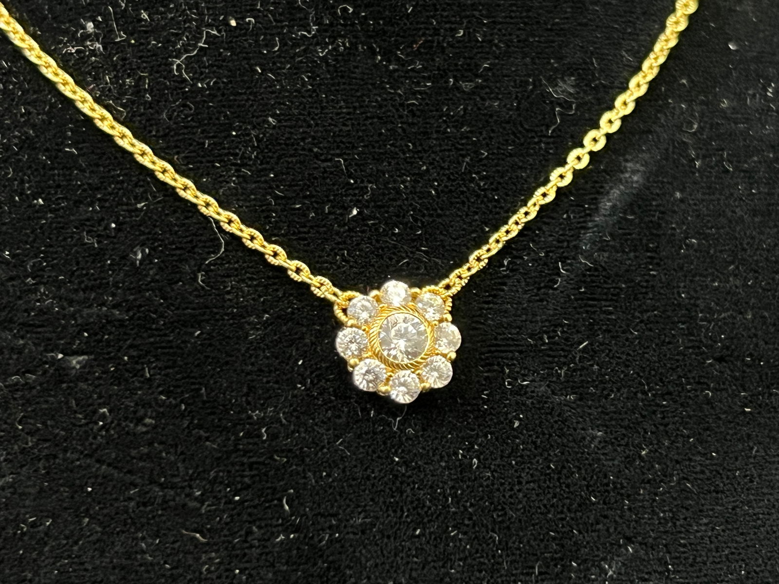 Judith Ripka Sterling 14K Clad Necklace Diamonique Pendant: Judith Ripka Sterling 14K Clad Necklace Diamonique Pendant