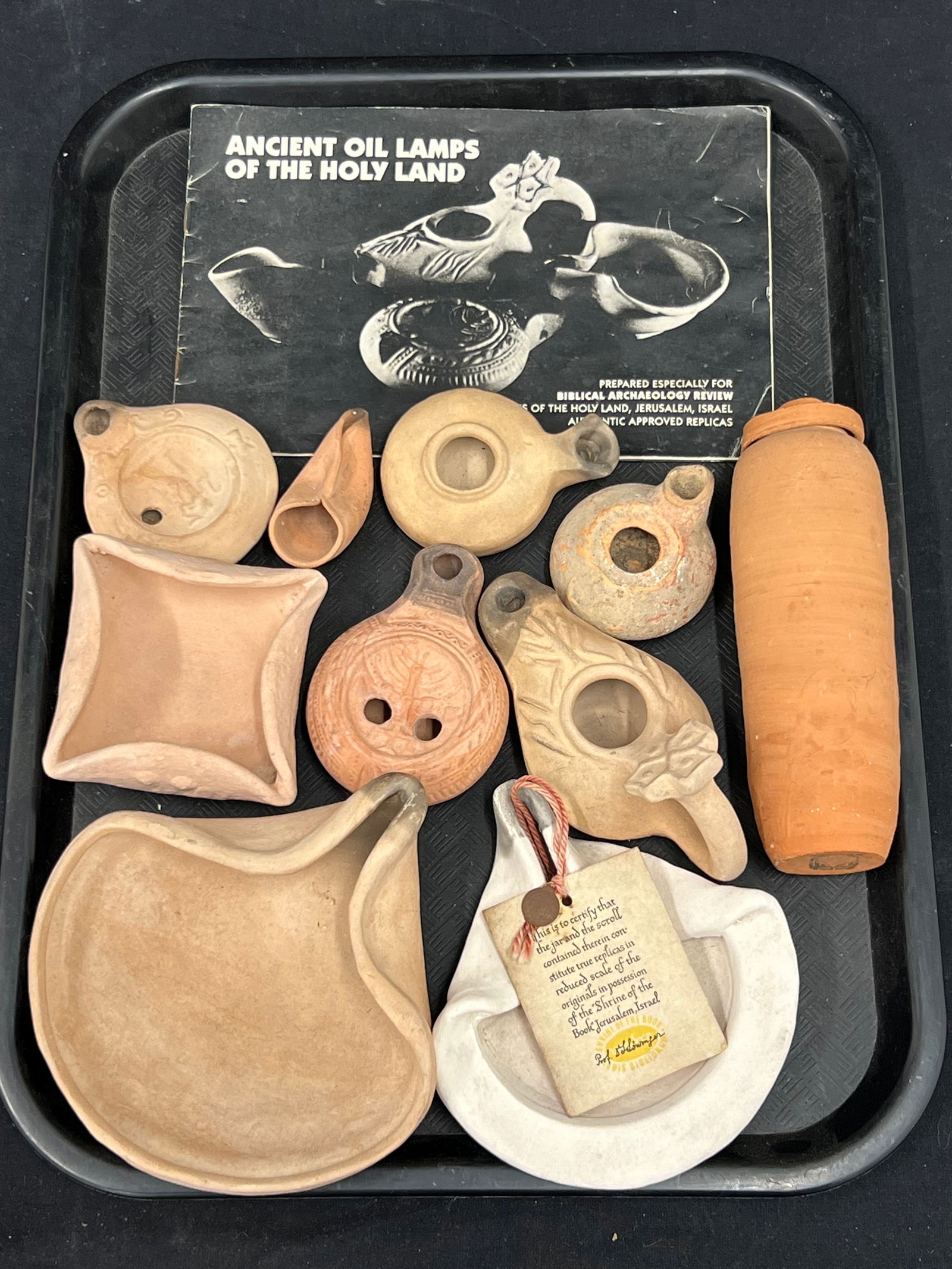 (10)Ancient Holy Land True Replica Oil Lamps - (1)Lamp w/ Certificate Card: (10)Ancient Holy Land True Replica Oil Lamps - (1)Lamp w/ Certificate Card