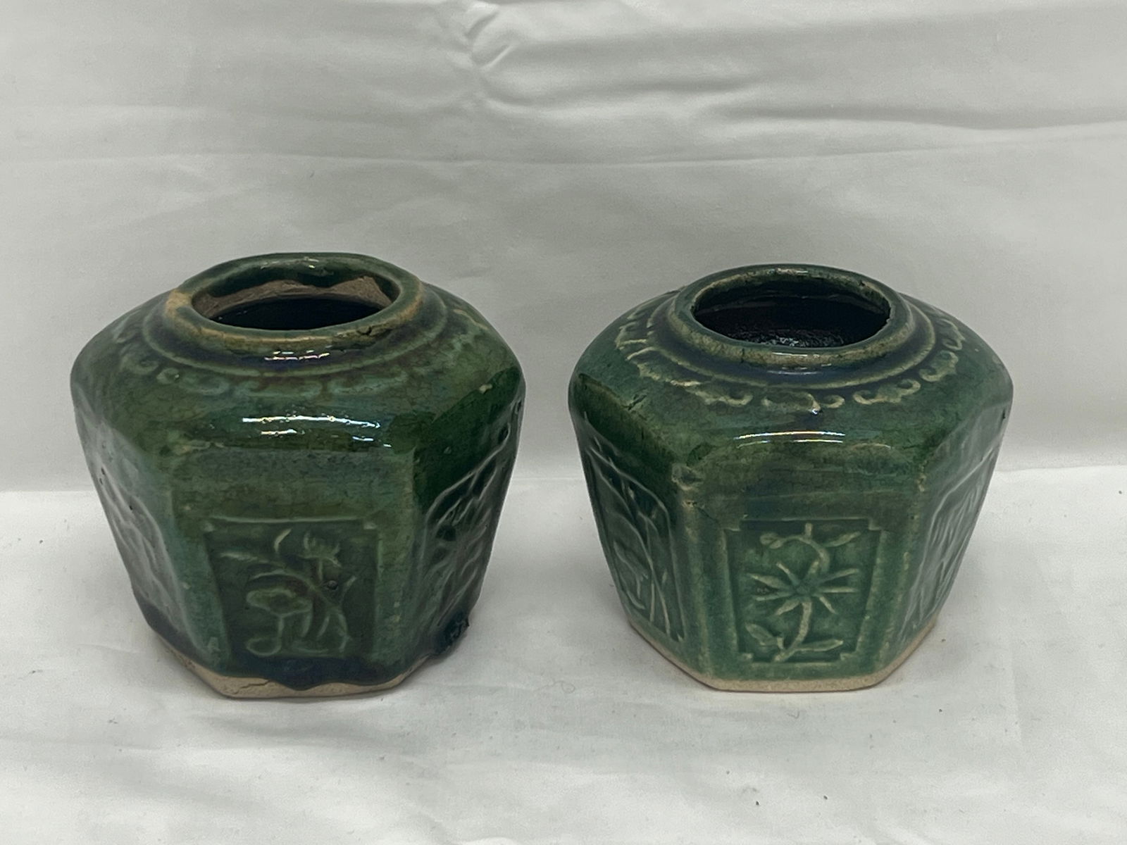 Pr Chinese Ginger Jars 4.5'' x 3.5'' (1 of 5)