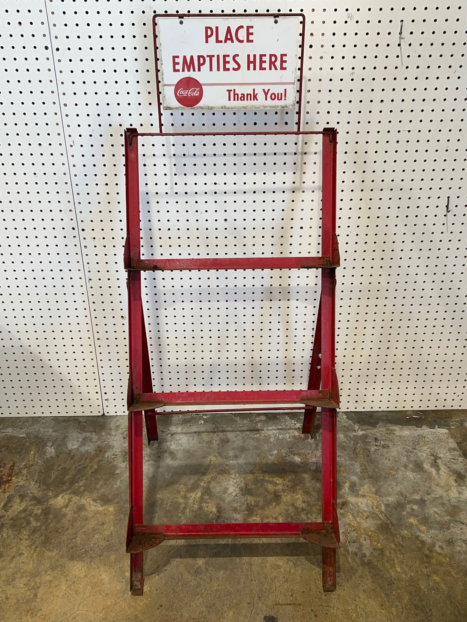 Vintage Coca-Cola Metal Rack w/ Sign 19.25'' x 21.5'' x 47'' - Free Standing (1 of 3)