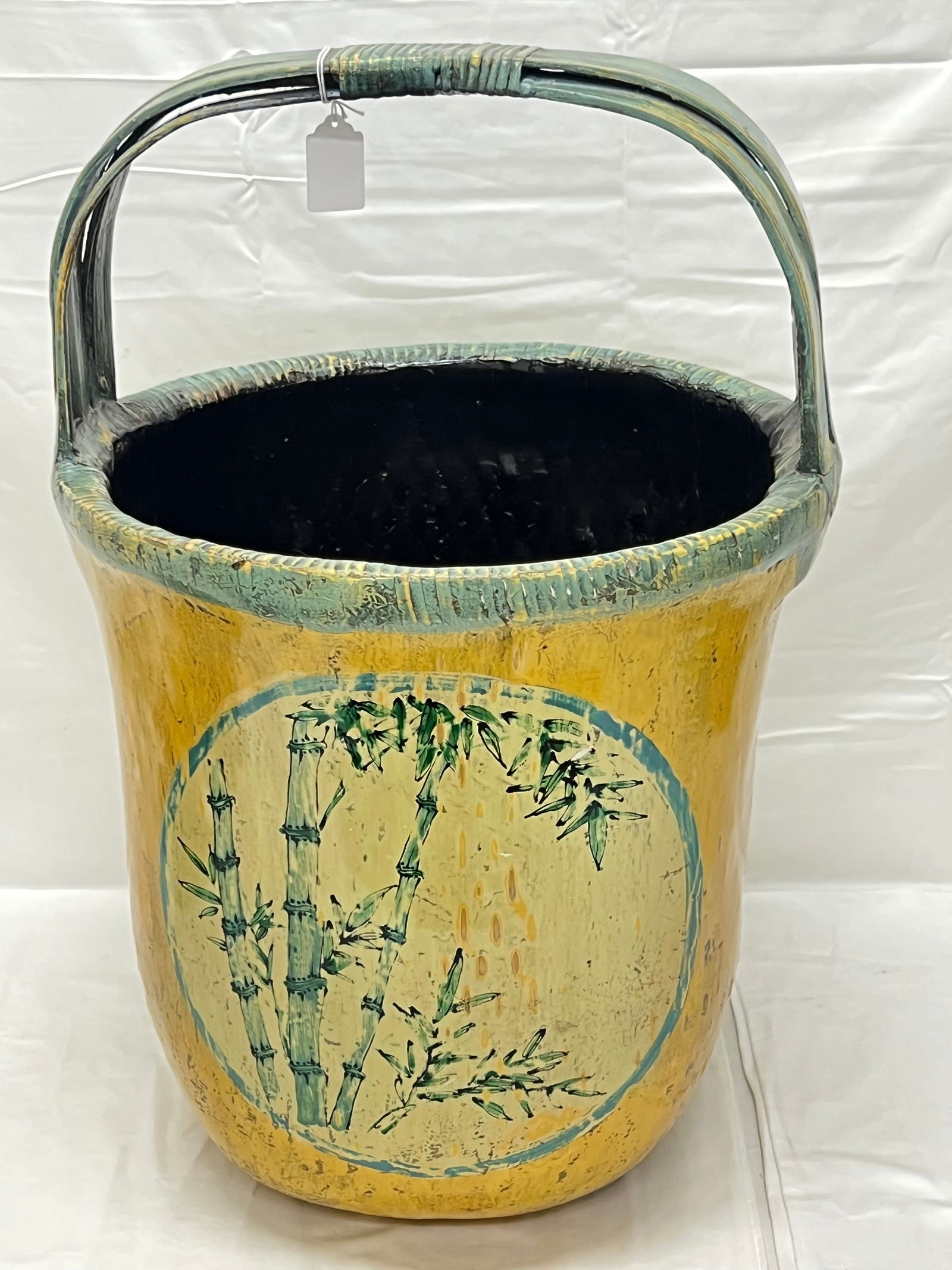 Chinese Antique Hand Painted Rice Basket 24''T x 15'' Opening (1 of 6)