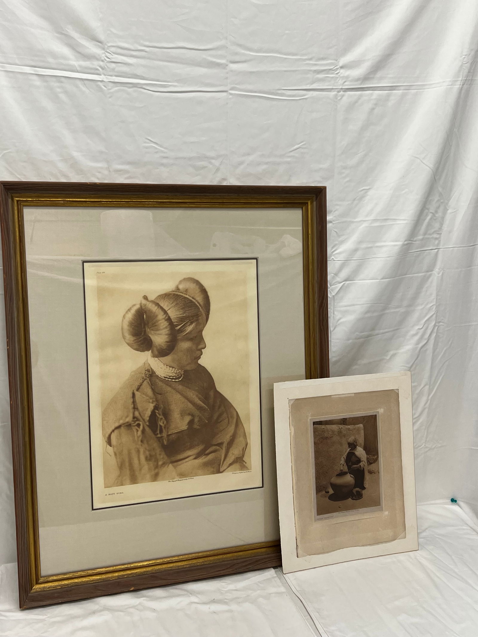 (2)Edward S.Curtis ''A Hopi Girl'' 1905 - Photogravure - Numbered in Plate 406 Titled ''A Hopi (1 of 8)