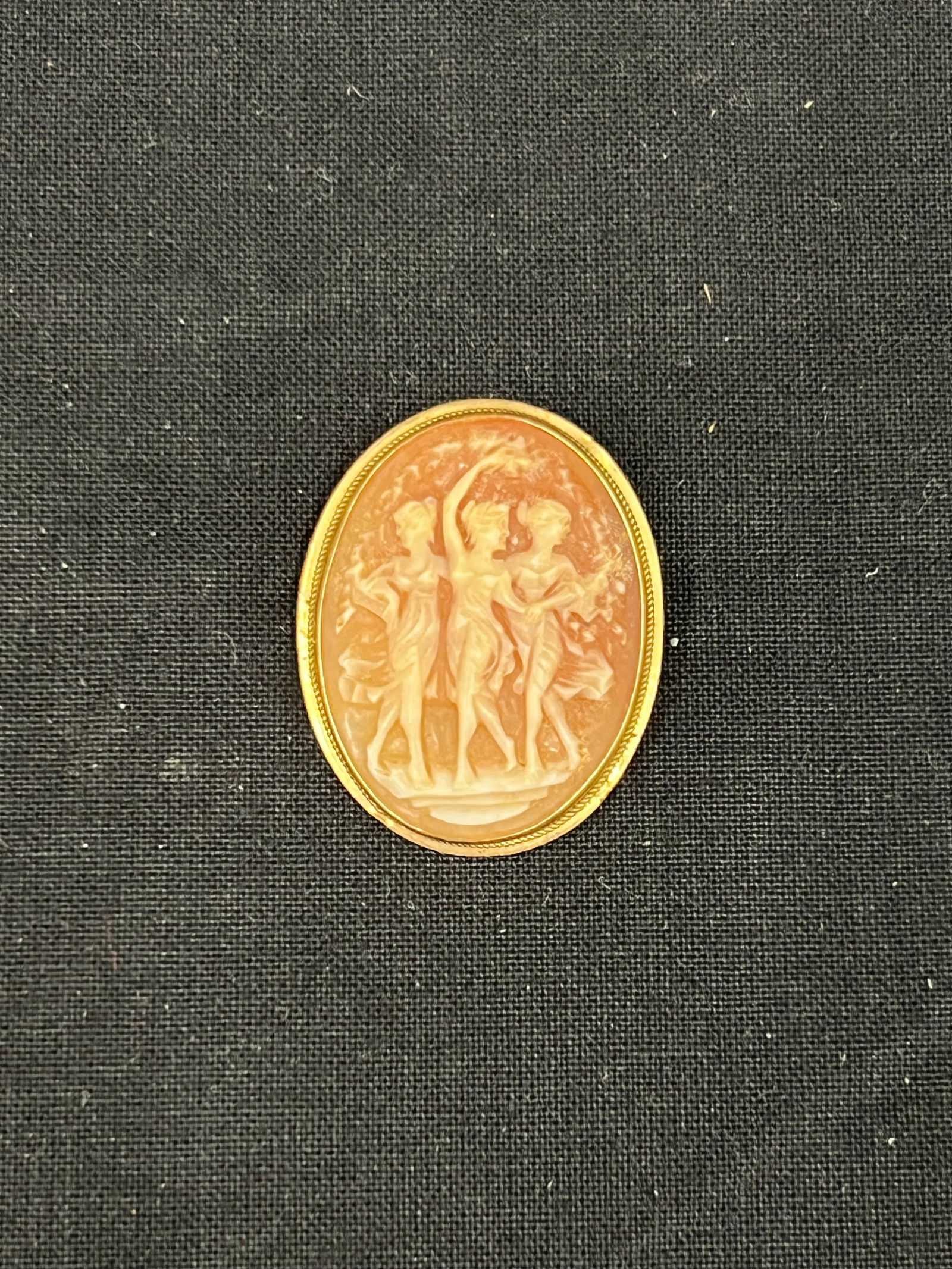 14K Gold Carved Cameo Brooch / Pin 1.25''L (1 of 3)