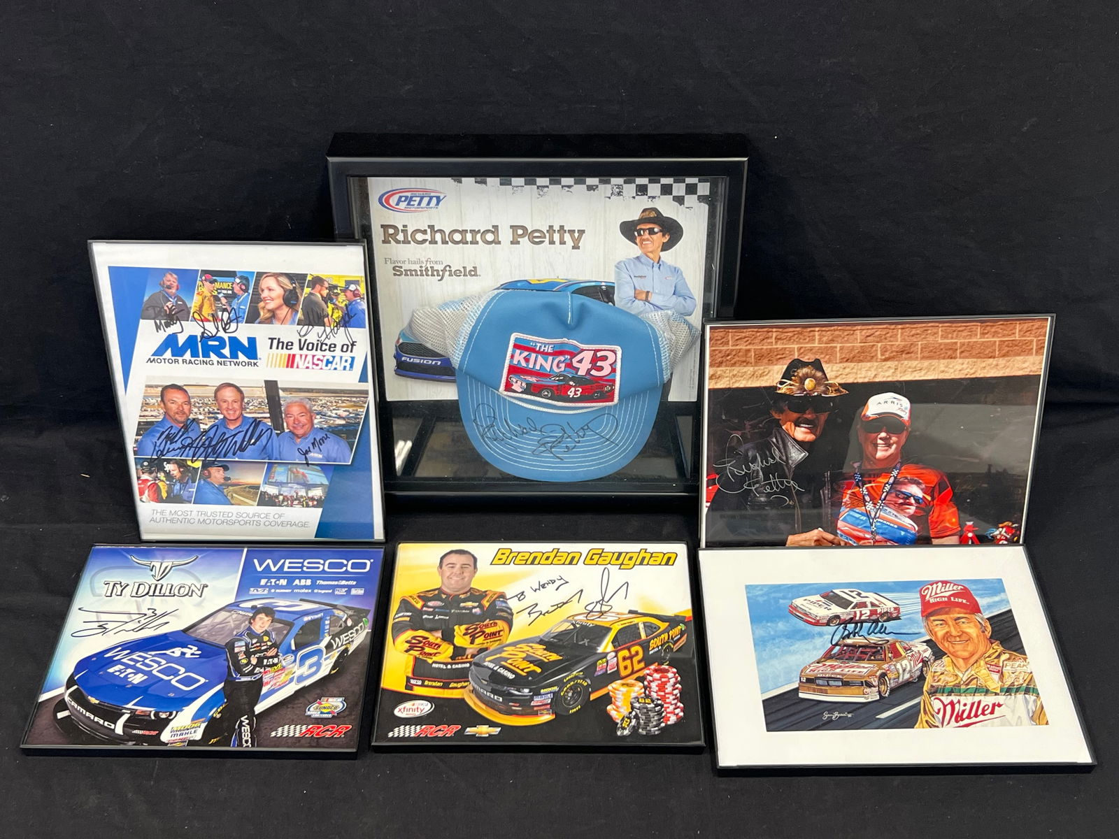 Asst Nascar Signed Autograph Hat & Photos - Richard Petty Signed Framed #43 Hat + Framed Photo, (1 of 8)