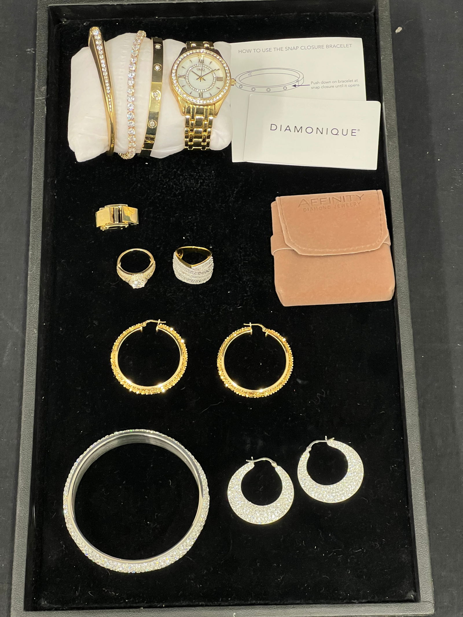 QVC Diamonique, Sterling Jewelry - (2)Sterling Rings w/ CZ, Sterling Earrings, Asst QVC Sparkle (1 of 6)