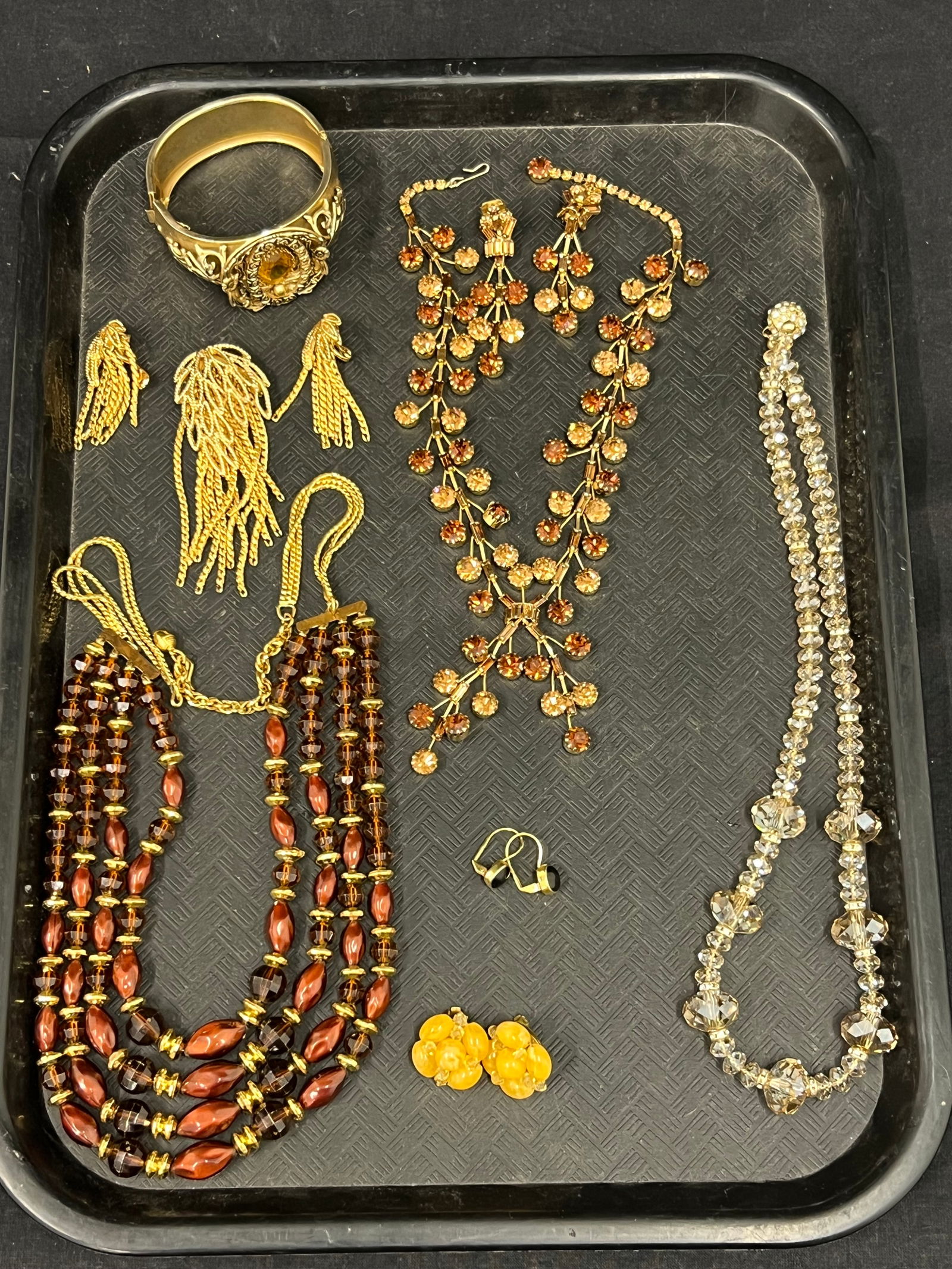 Rhinestone & Crystal Jewelry, Monet,Coro - Monet Brooch & Matching Earrings, Crystal Necklace w/ (1 of 7)