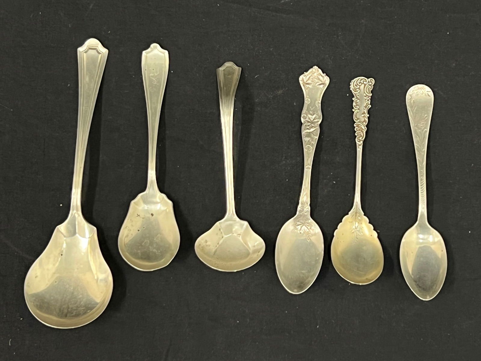 (6)Sterling Silver Asst Style Spoons 126.6g TW - Various Styles / Patterns / Makers  - Below Melt (1 of 5)