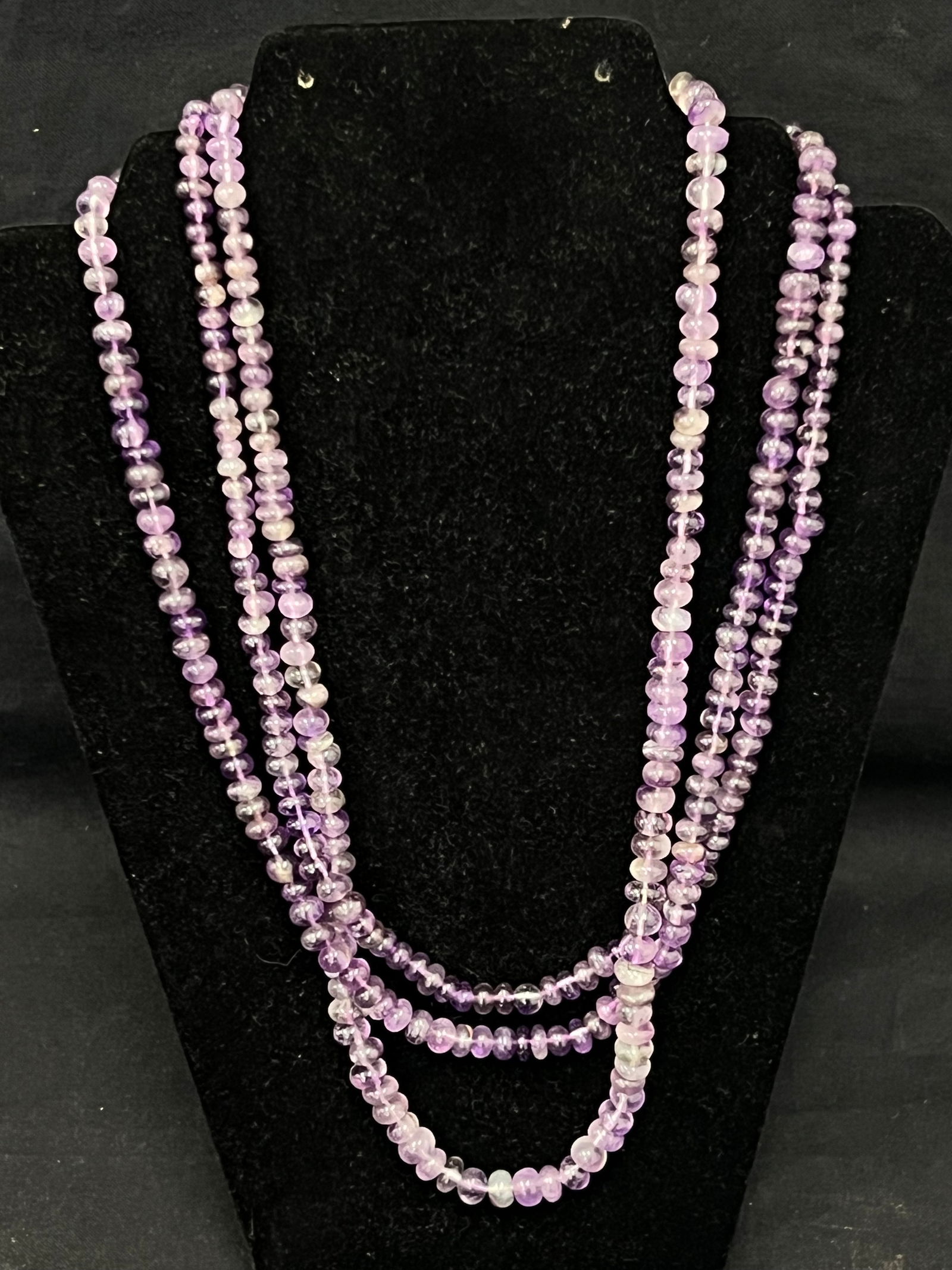3 Strand Amethyst Necklace, Adjustable (1 of 4)