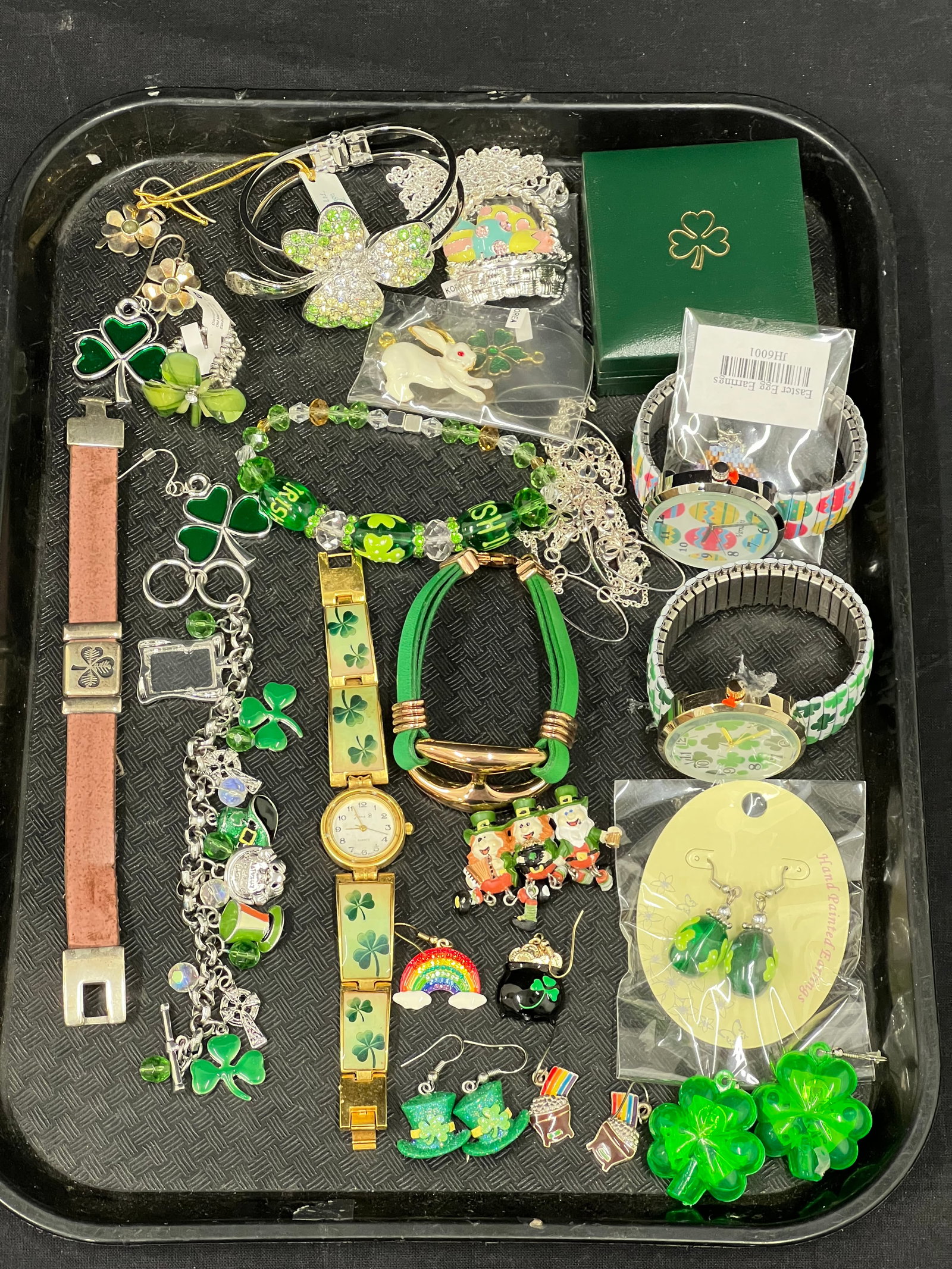 Asst St.Patricks Day Clover Lucky Jewelry - Watches, Bracelets, Earrings (Most New or Like New): Asst St.Patricks Day Clover Lucky Jewelry - Watches, Bracelets, Earrings (Most New or Like New)