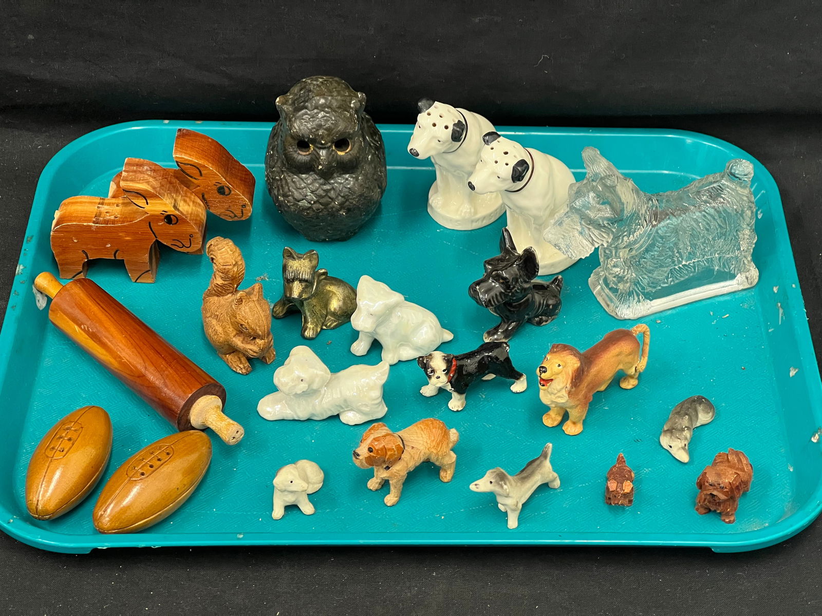 Asst Vintage Dog Figures, Salt Peppers, More - Miniature Dog Figures, Glass, Porcelain,  - Various (1 of 4)