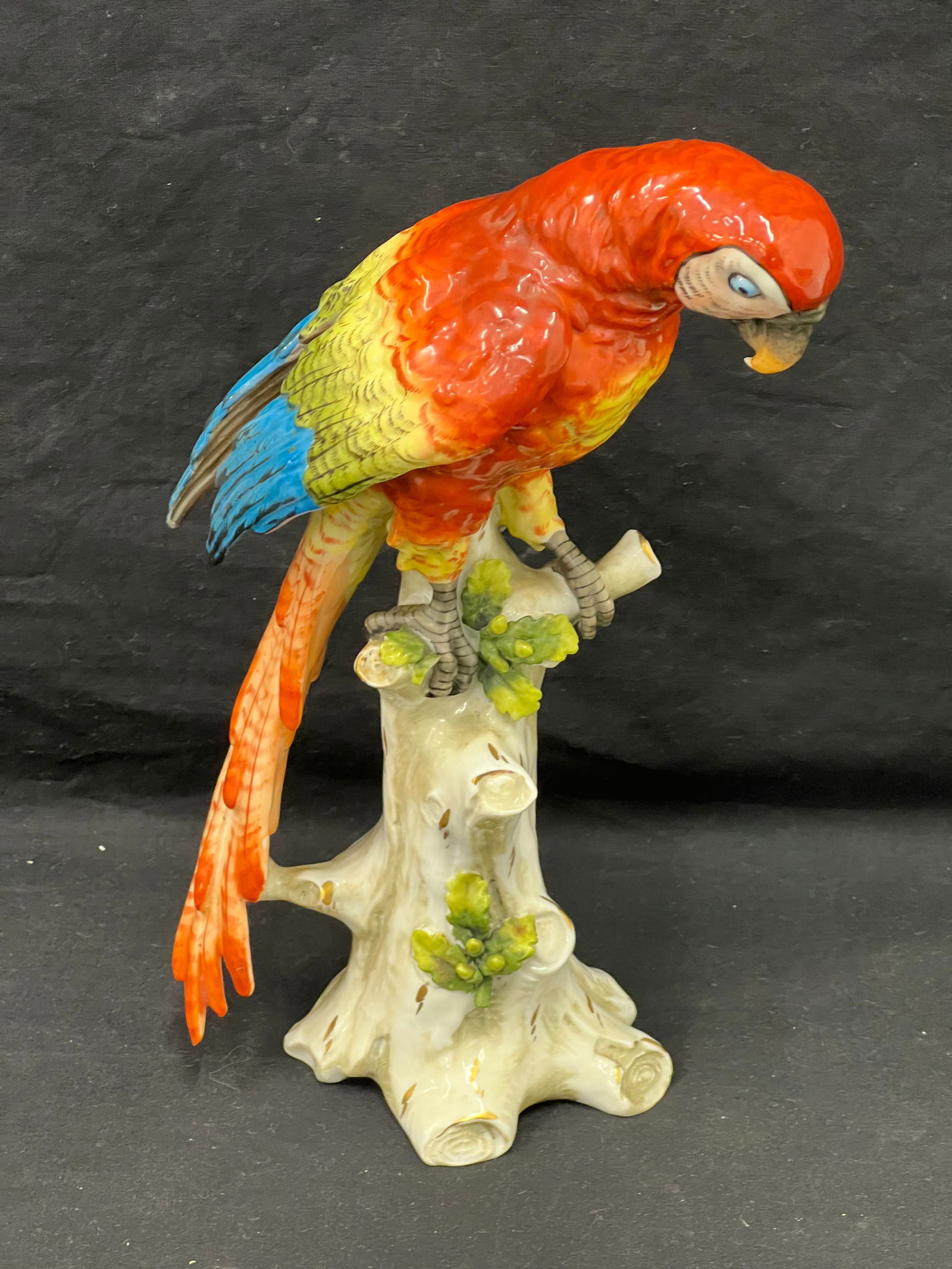 1960s Capodimonte Parrot 11''T by B.Altman & Co. - Hallmarked & Stamped (1 of 5)
