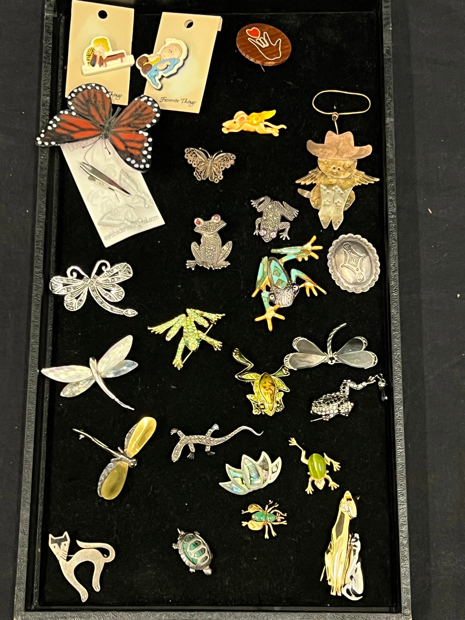 Asst Sterling & Costume Jewelry Pins / Brooches - Sterling M.O.P., Abalone, Rhinestones: Asst Sterling & Costume Jewelry Pins / Brooches - Sterling M.O.P., Abalone, Rhinestones