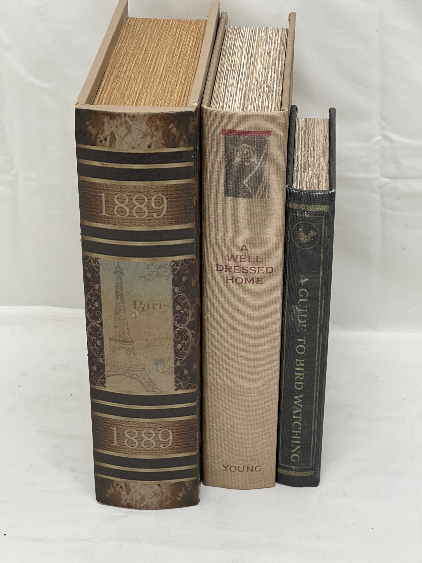 (3)Faux Book Storage Boxes - 10.5'' x 7.5'' x 2.5'' , 10.25'' x 6.5'' x 2'' , 8.25'' x 5'' x 1'' (1 of 5)