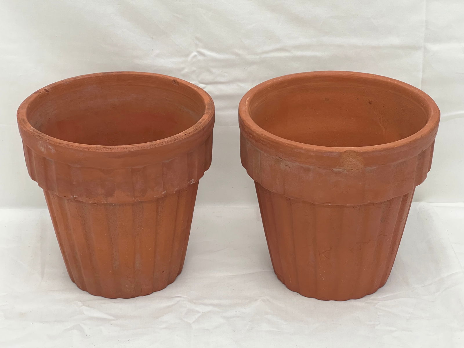 Pr Garden City Terra Cotta Planters 6.5'' x 6.5'' - (See Photos for Condition) (1 of 5)