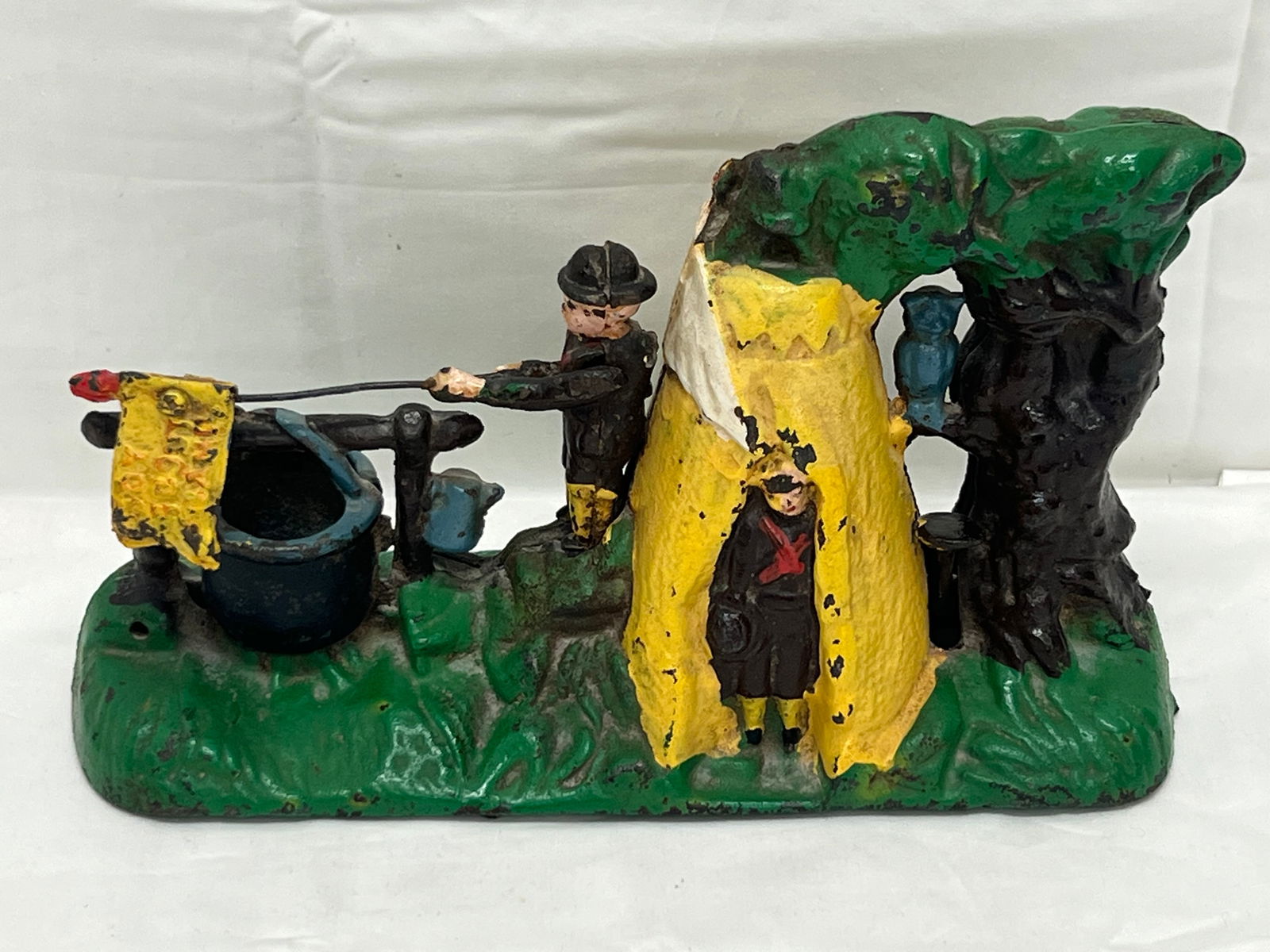 J&E Stevens Cast Iron Mechanical Boy Scout Bank - Pat. Feb 1875, Painted Cast Iron 9.5'' x 6'' x (1 of 5)