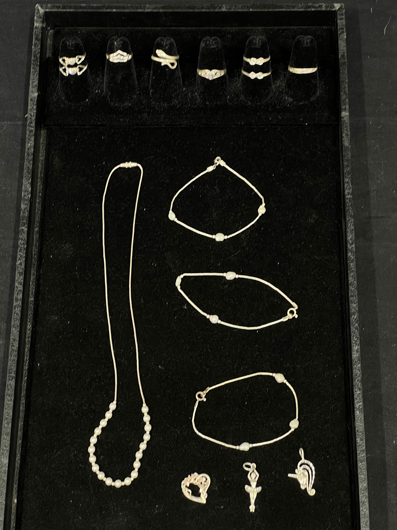 (15)Sterling Silver Rings, Bracelet, Pendants - (8)Various Style Rings in Asst Sizes, (3)Pendants - (1 of 6)