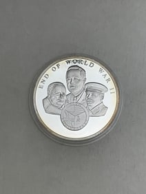 Silver Proof End of World War II Commemorative Coin 28.31g