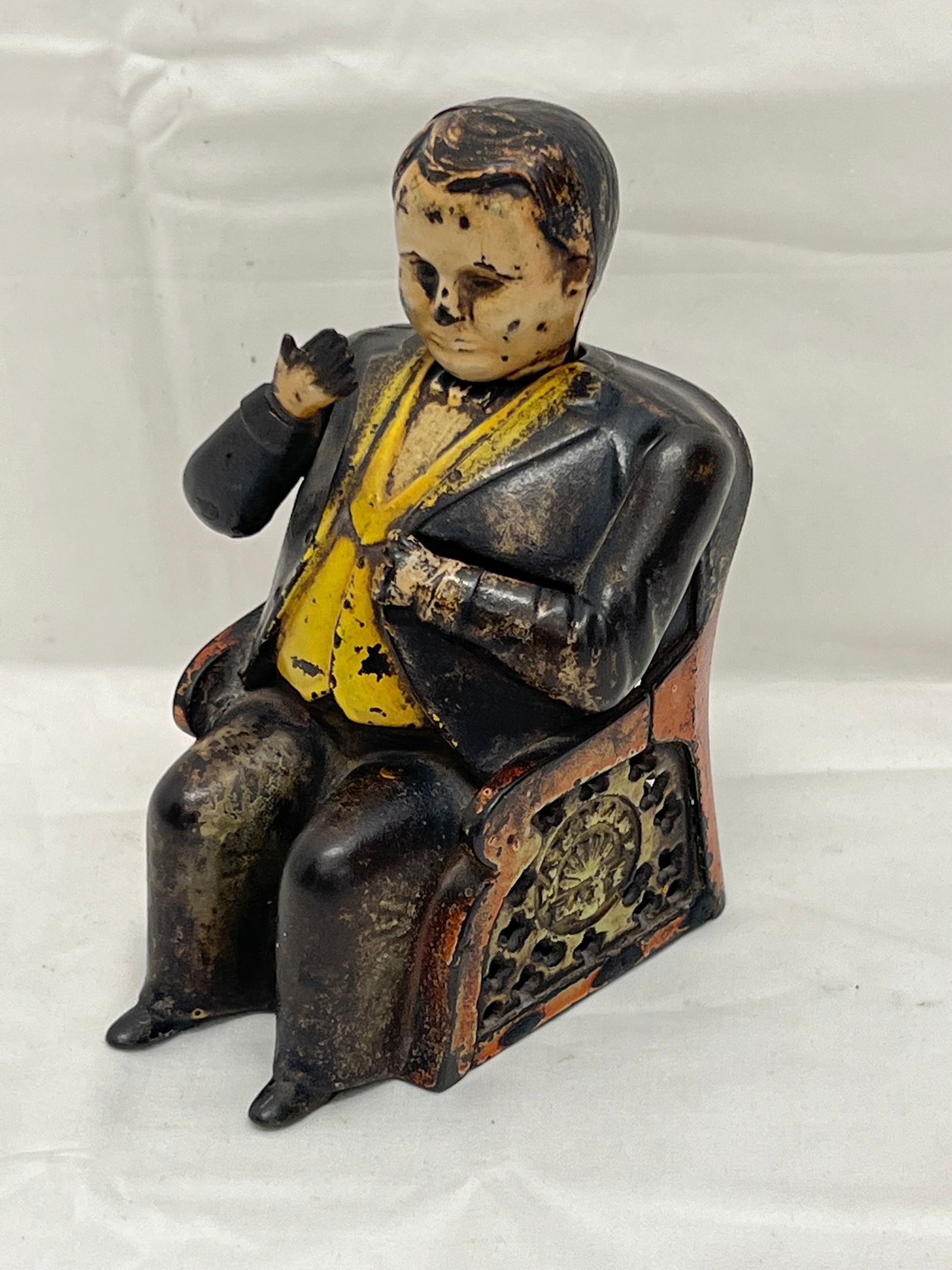 Antique Tammany Cast Iron Mechanical Bank - Cast Iron Painted Man w/ Moving Arm - Pat. June 8 1875 (1 of 6)