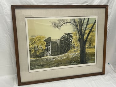 Signed Merv Corning ''The Old Bale Mill'' - Signed #d Lithograph #123/ 300 - Pencil Signed, Framed