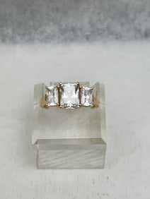 14K Gold Ring w/ Cubic Zirconia, Sz 7, Total Wgt 3.42g