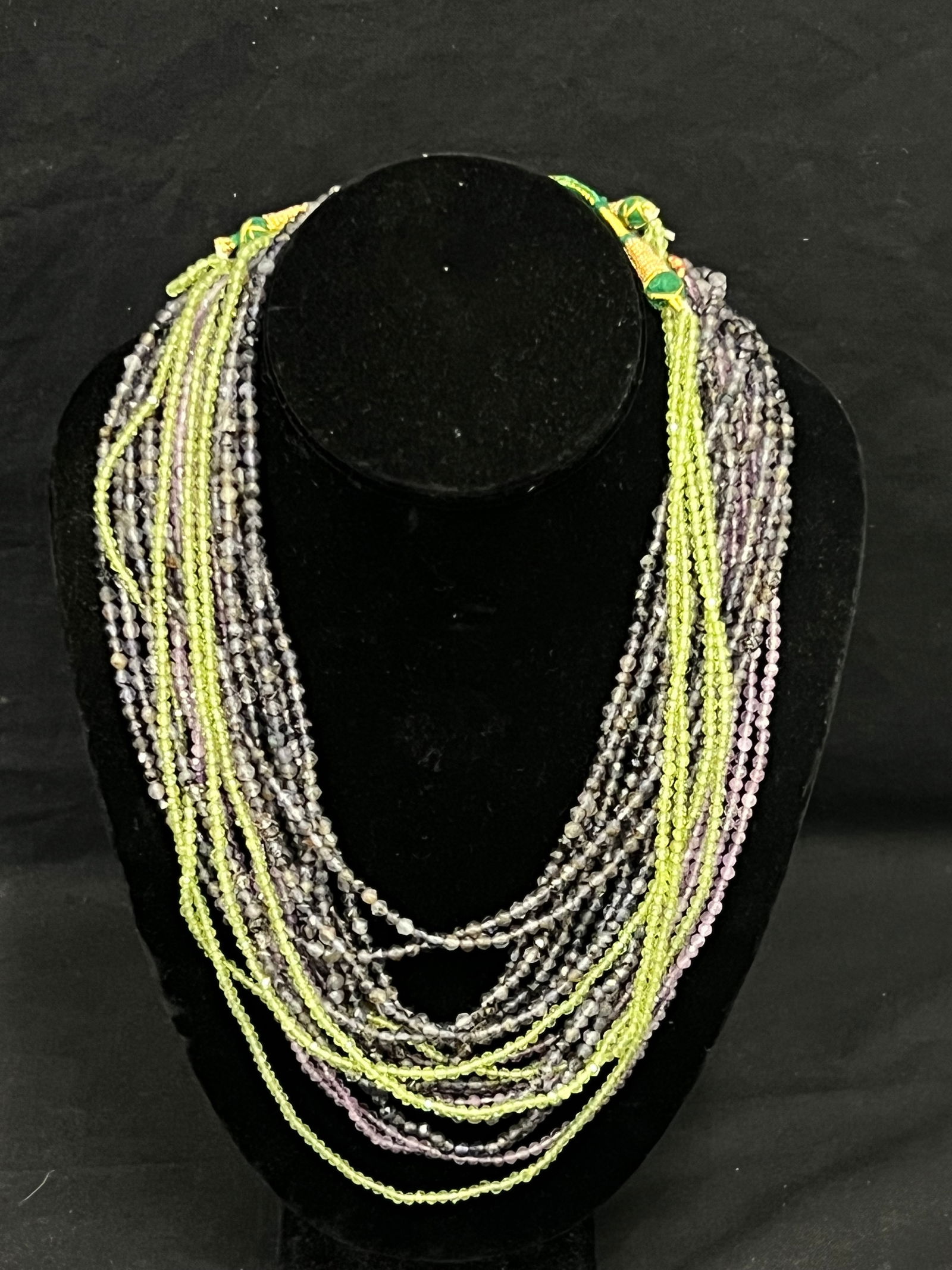 (5)Adjustable Beaded Natural Stone Necklaces - (2)Peridot, (1)Amethyst, (2)Tanzanite, - From San (1 of 4)
